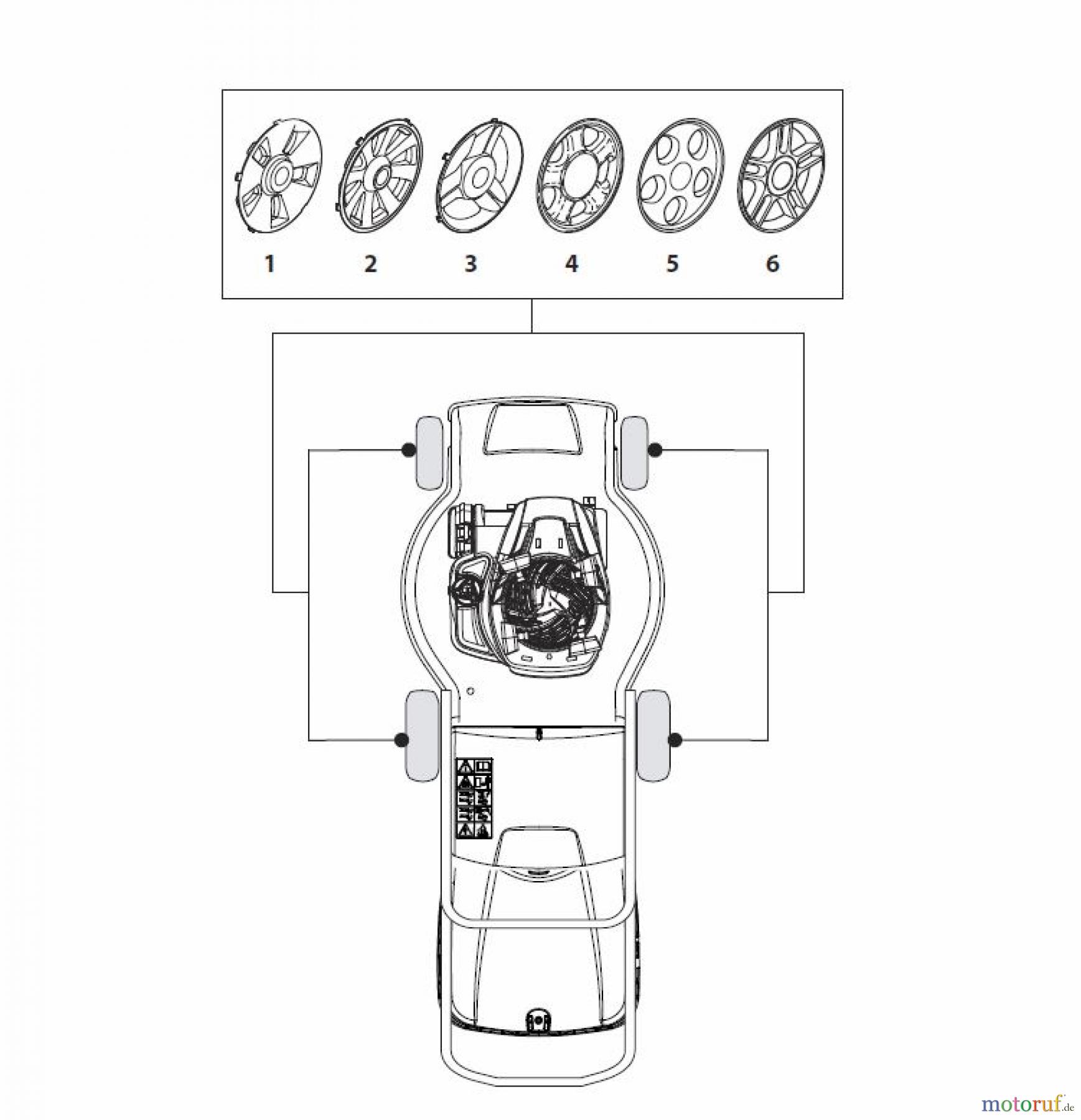  Global Garden Products GGP Rasenmäher Baujahr 2017 Benzin Ohne Antrieb 2017 NTL 484 - 484 Q Hub Caps