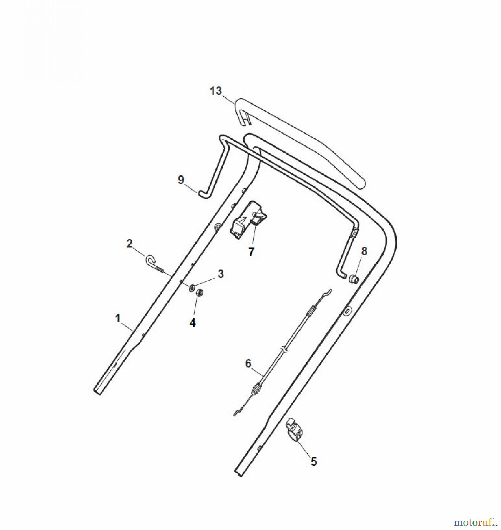  Global Garden Products GGP Rasenmäher Baujahr 2017 Benzin Ohne Antrieb 2017 NTL 484 W - 484 WQ Handle, Upper Part - LUX