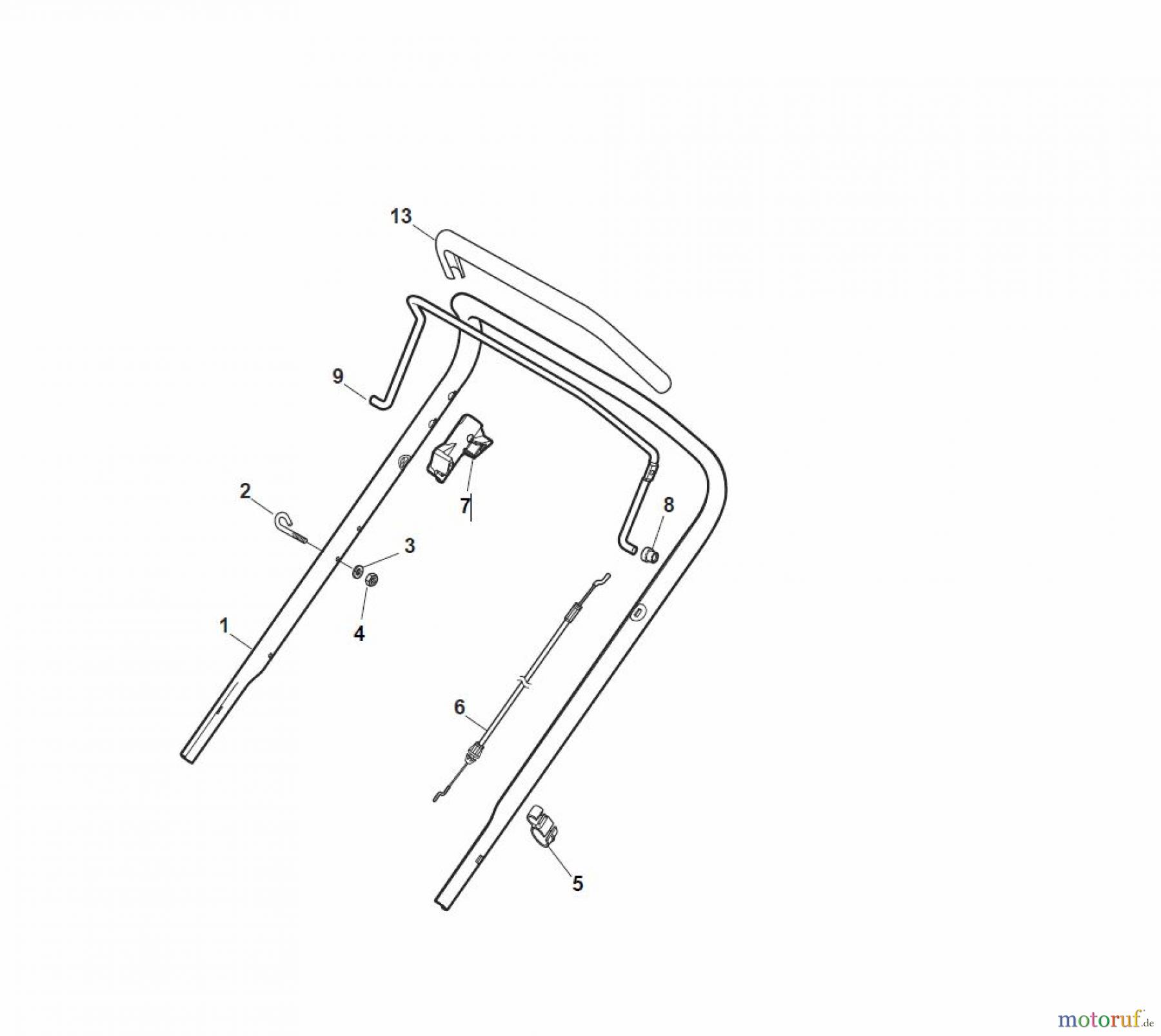  Global Garden Products GGP Rasenmäher Benzin Ohne Antrieb 2017 NTL 534 - 534 Q Handle, Upper Part - LUX