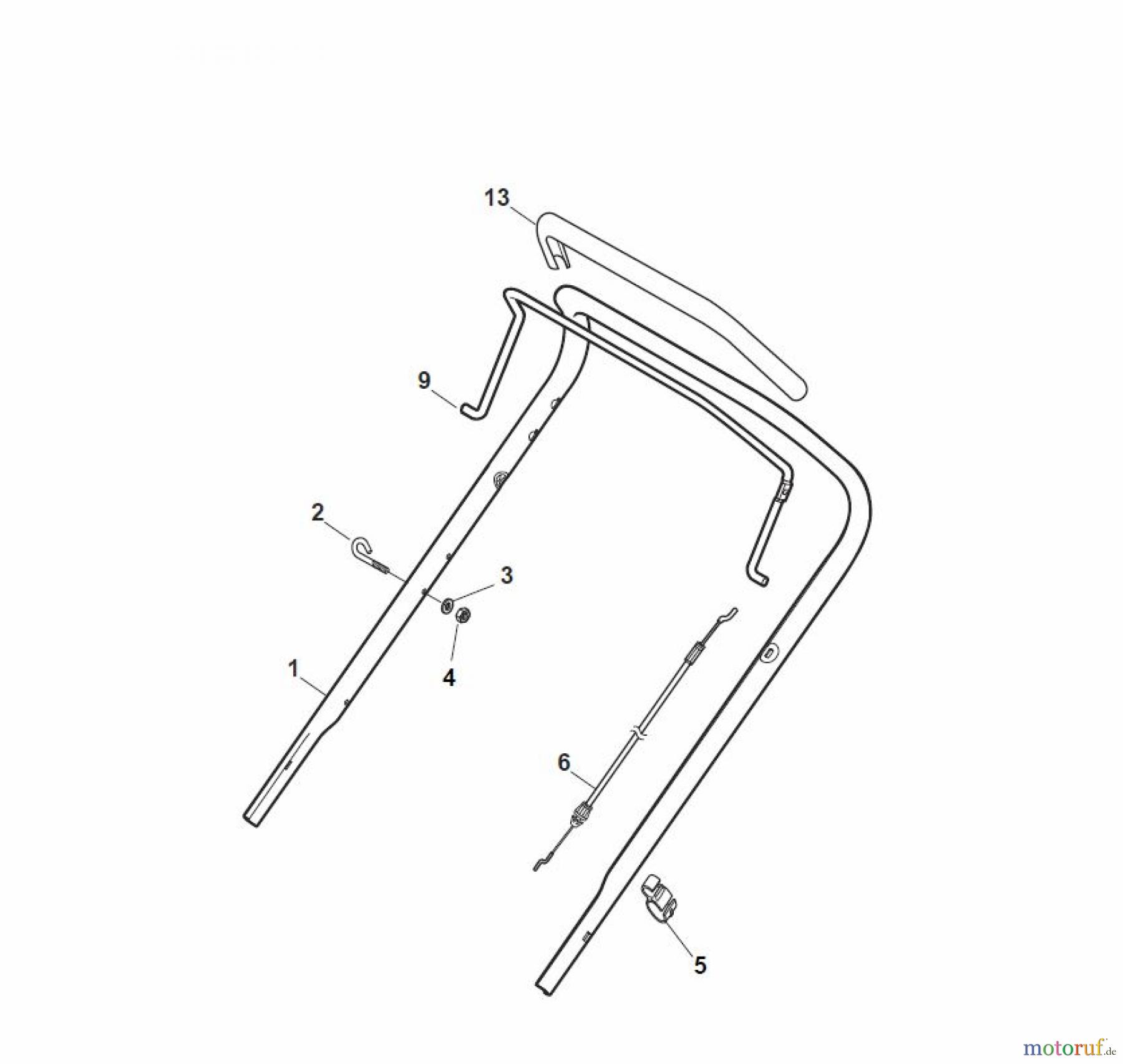  Global Garden Products GGP Rasenmäher Benzin Ohne Antrieb 2017 NTL 534 - 534 Q Handle, Upper Part - ECO