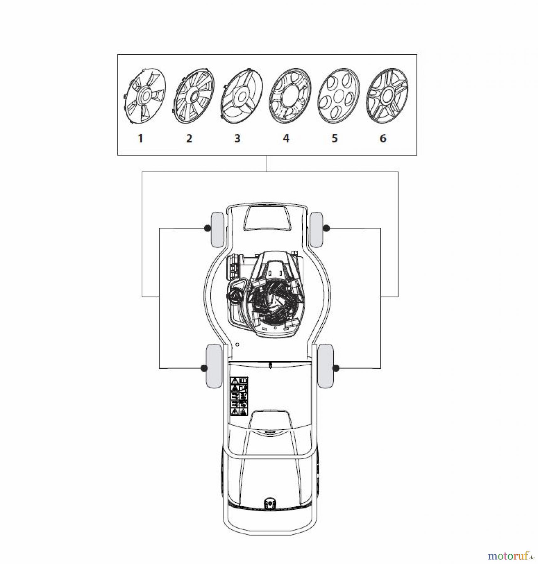  Global Garden Products GGP Rasenmäher Baujahr 2017 Benzin Ohne Antrieb 2017 NTL 534 - 534 Q Hub Caps