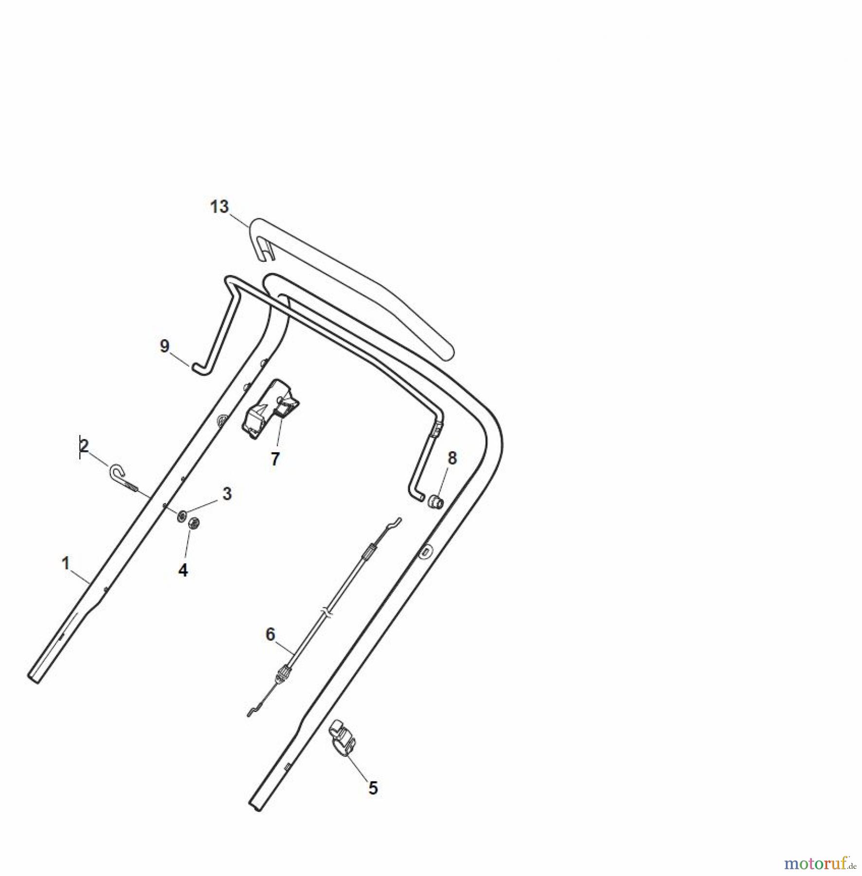  Global Garden Products GGP Rasenmäher Baujahr 2017 Benzin Ohne Antrieb 2017 NTL 534 W - 534 WQ Handle, Upper Part - LUX