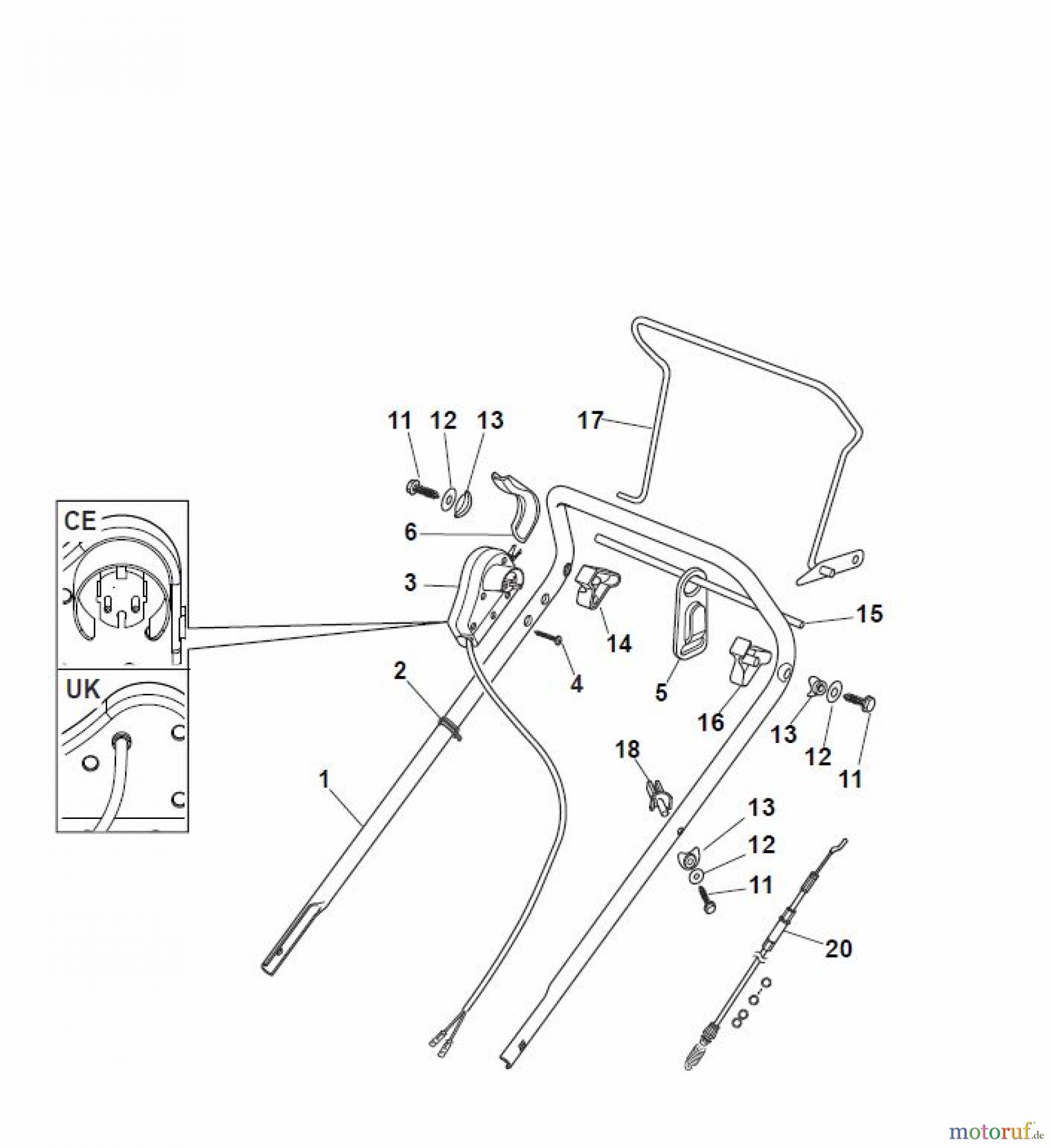  Global Garden Products GGP Rasenmäher Baujahr 2017 Elektro mit Antrieb 2017 CRL-CSL 480 S - CRL-CSL 480 SQ Handle, Upper Part