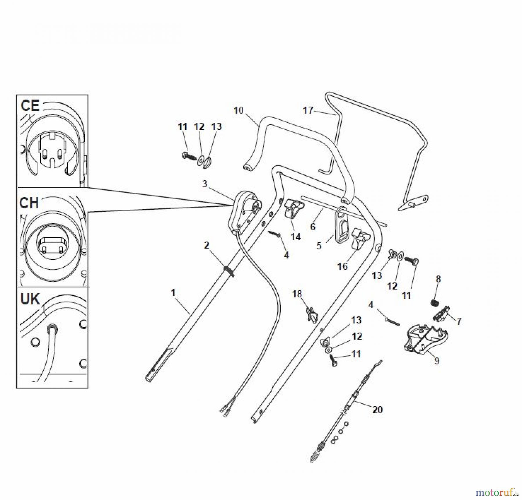  Global Garden Products GGP Rasenmäher Baujahr 2017 Elektro mit Antrieb 2017 CRL-CSL 480 S - CRL-CSL 480 SQ Handle, Upper Part