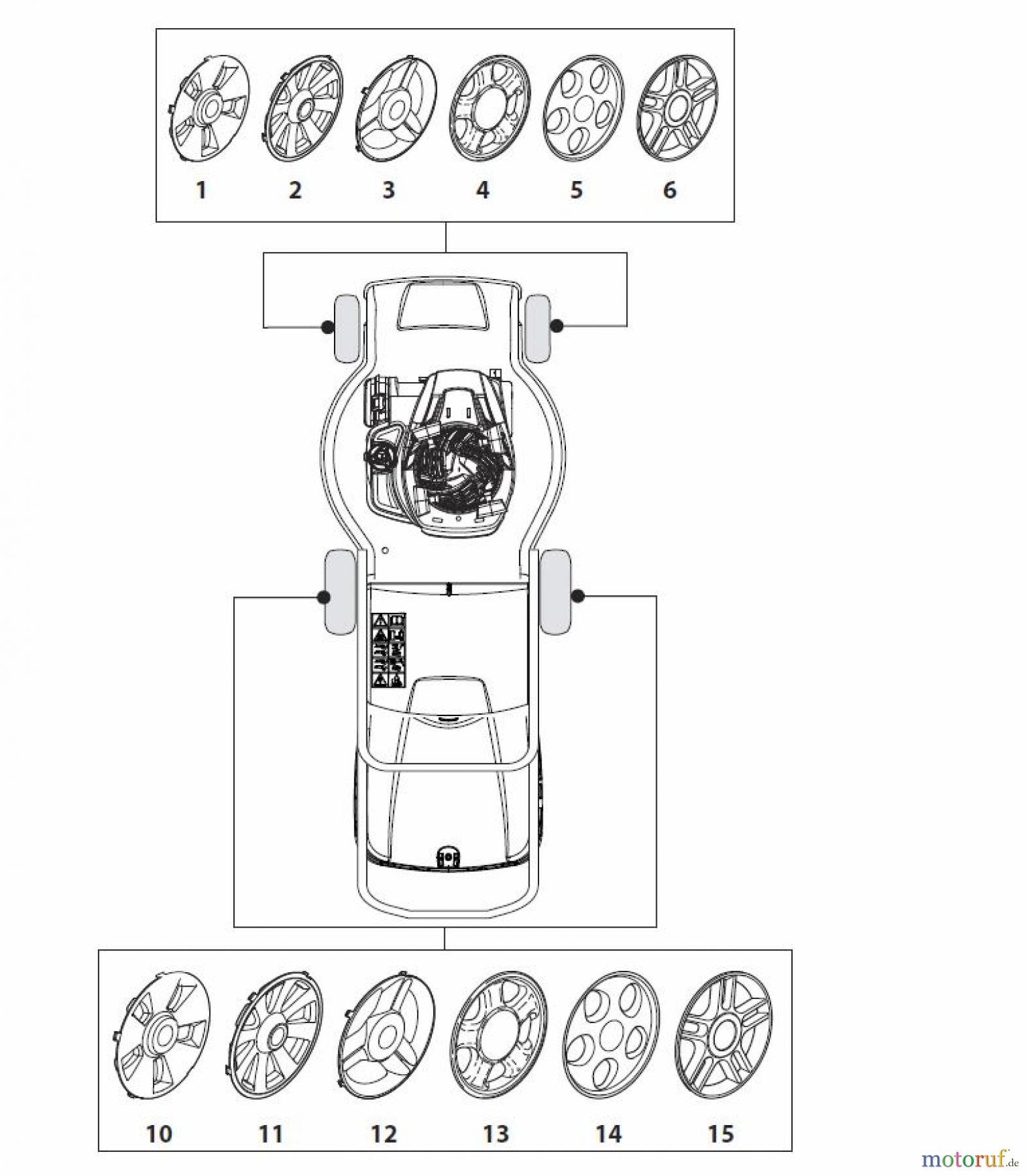  Global Garden Products GGP Rasenmäher Elektro mit Antrieb 2017 NT 480 W TR - TRQ Hub Caps