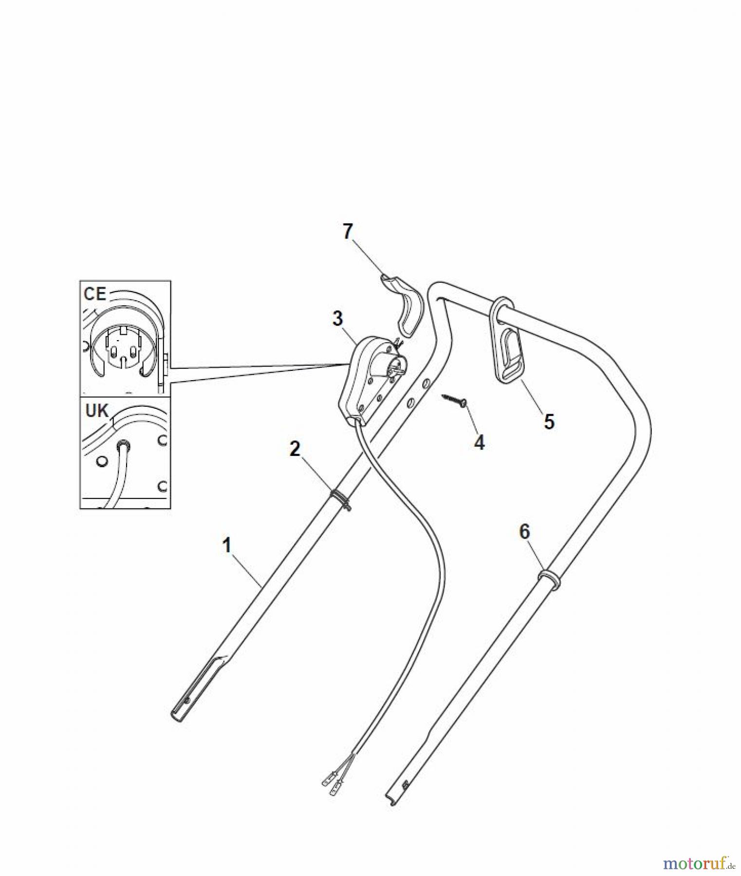  Global Garden Products GGP Rasenmäher Baujahr 2017 Elektro Ohne Antrieb 2017 NT 480 - 480 Q Handle, Upper Part