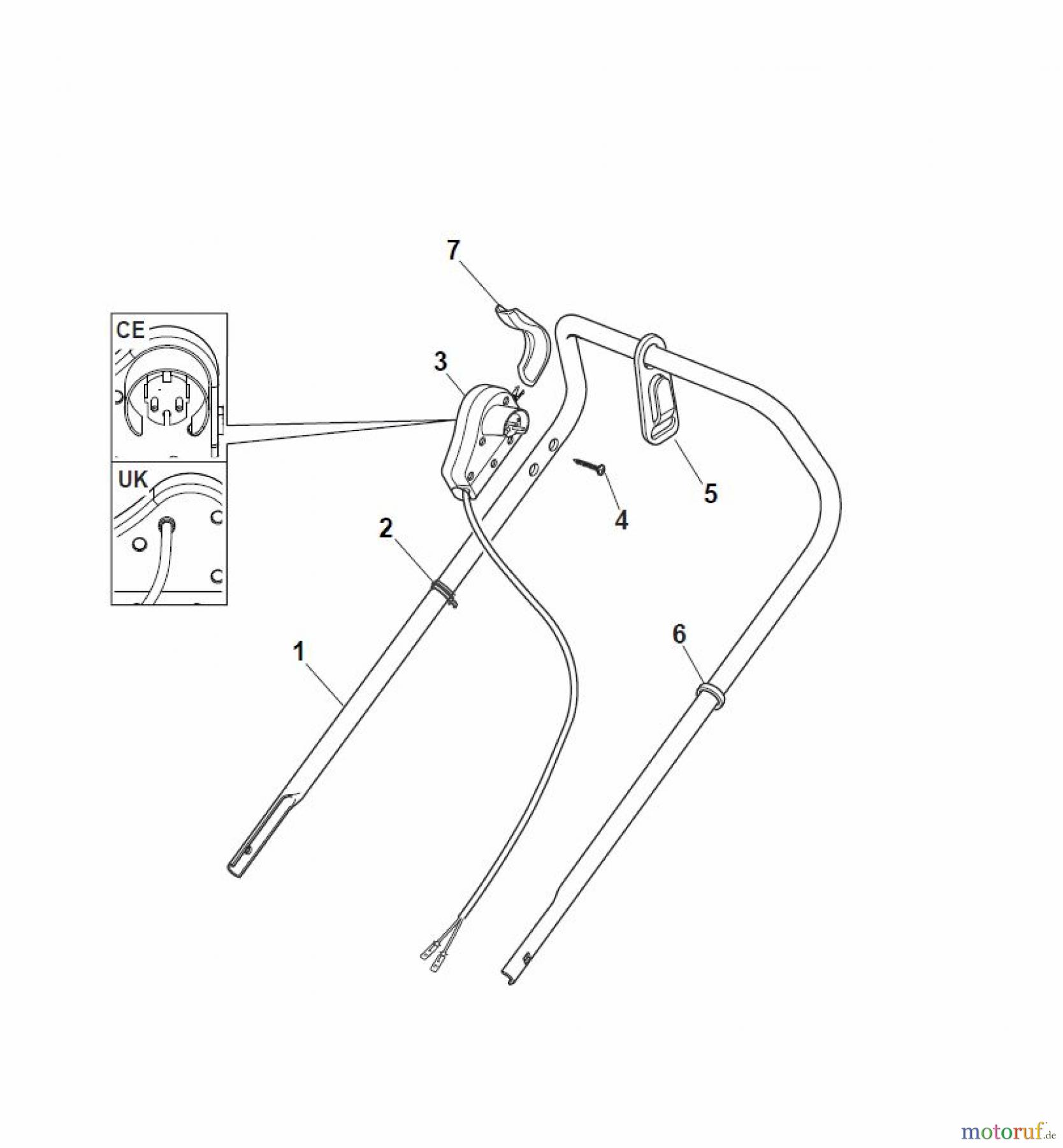  Global Garden Products GGP Rasenmäher Baujahr 2017 Elektro Ohne Antrieb 2017 NT 480 W - 480 WQ Handle, Upper Part