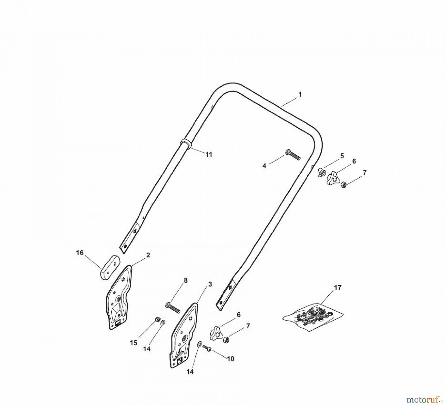  Global Garden Products GGP Rasenmäher Elektro Ohne Antrieb 2017 NTL 480 - 480 Q Handle, Lower Part