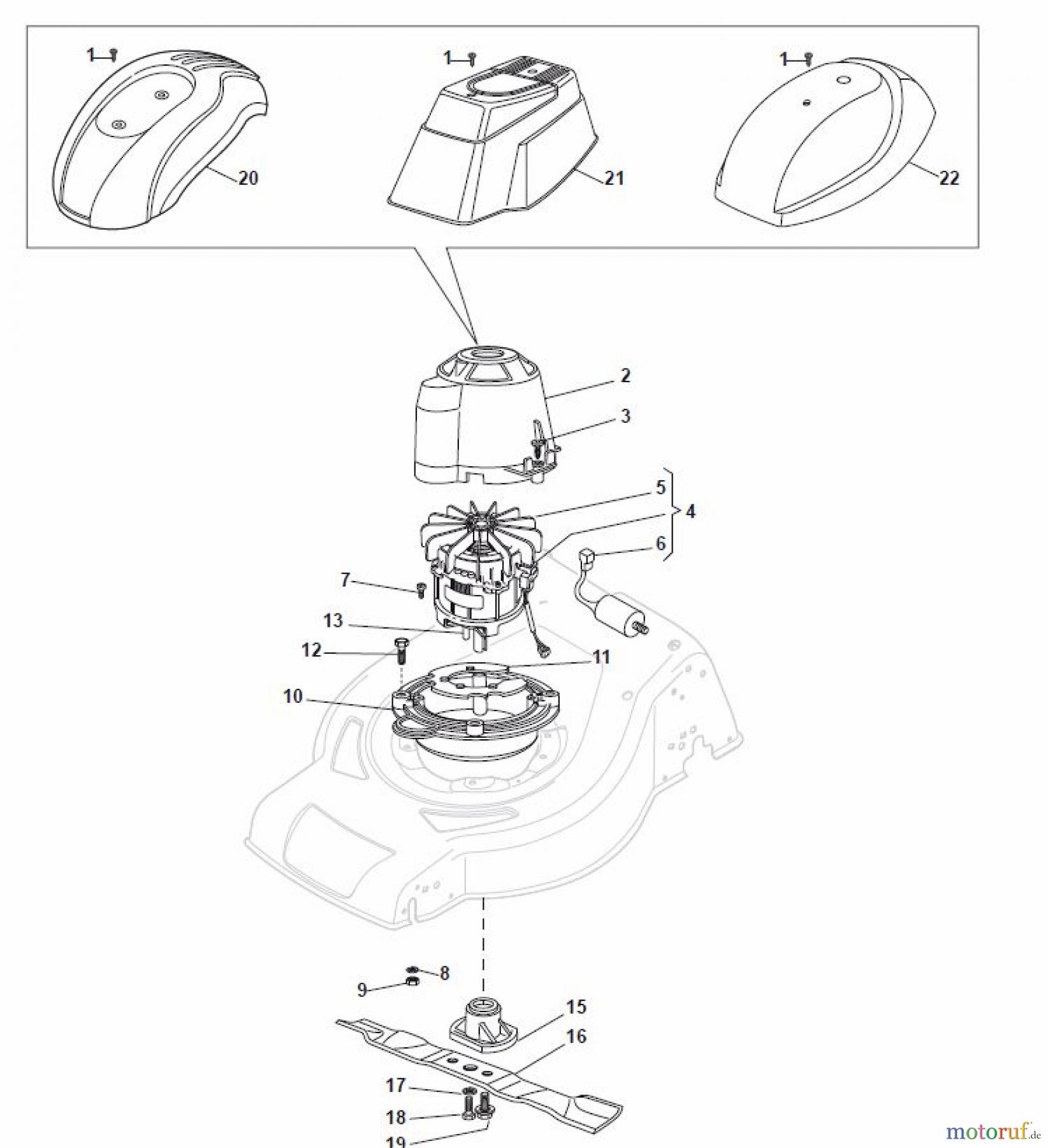  Global Garden Products GGP Rasenmäher Elektro Ohne Antrieb 2017 NTL 480 - 480 Q Electric Motor/Blade/Cover