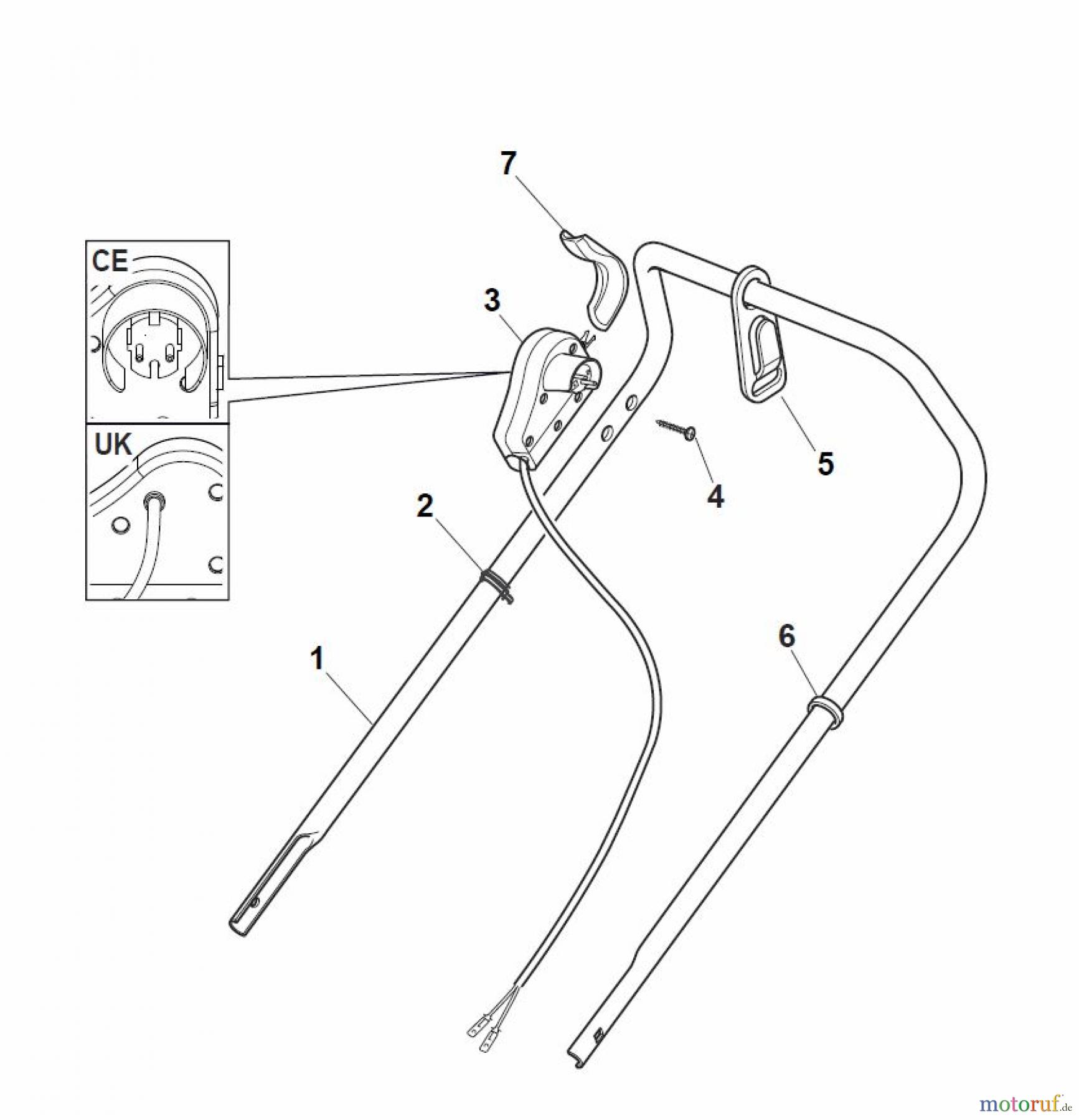  Global Garden Products GGP Rasenmäher Baujahr 2017 Elektro Ohne Antrieb 2017 MCS 500 Handle, Upper Part