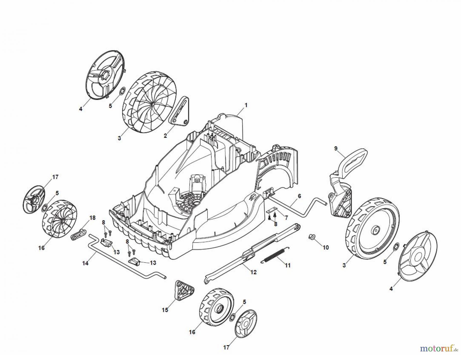  Global Garden Products GGP Rasenmäher Baujahr 2017 Elektro Ohne Antrieb 2017 EL 420 Deck And Height Adjusting