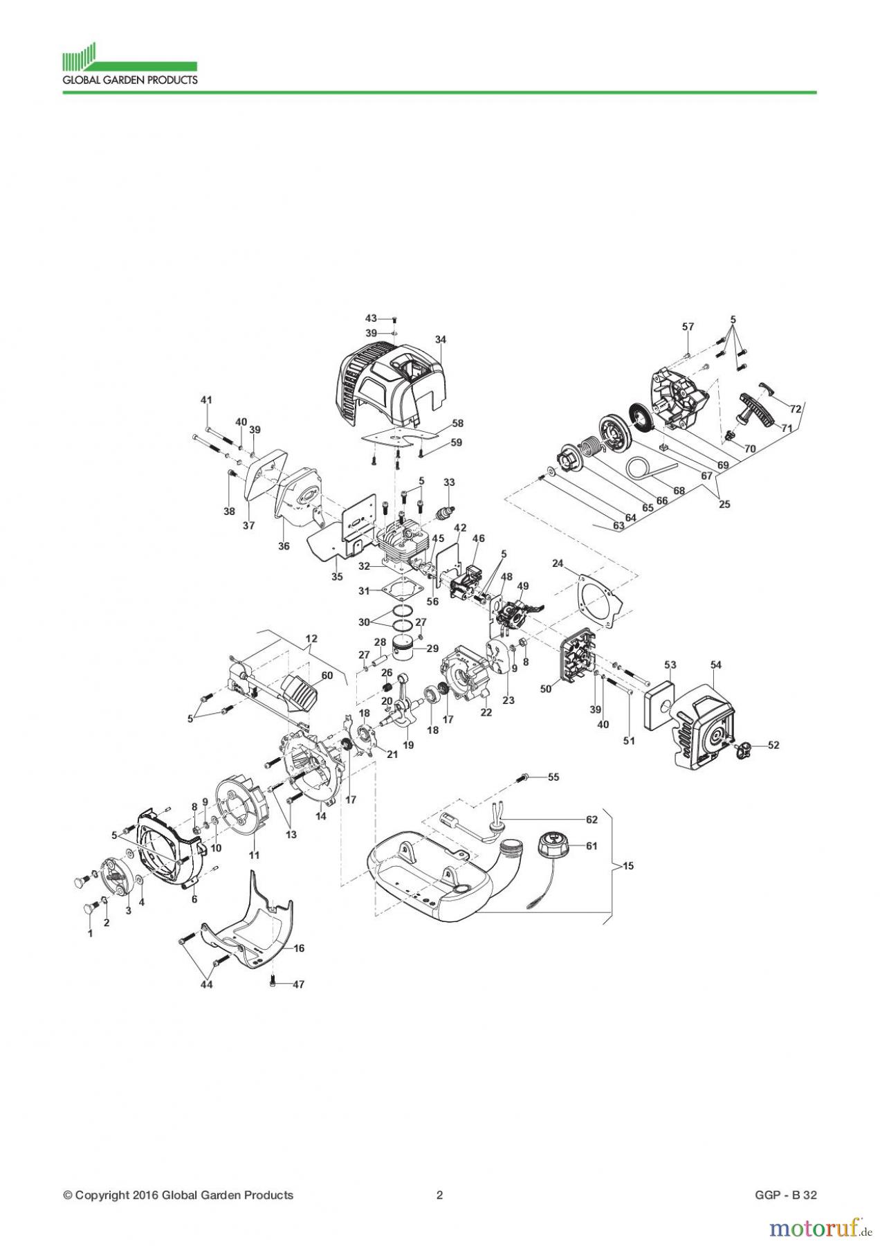  Global Garden Products GGP Motorsensen und Trimmer Benzin 2017 B 32 Engine