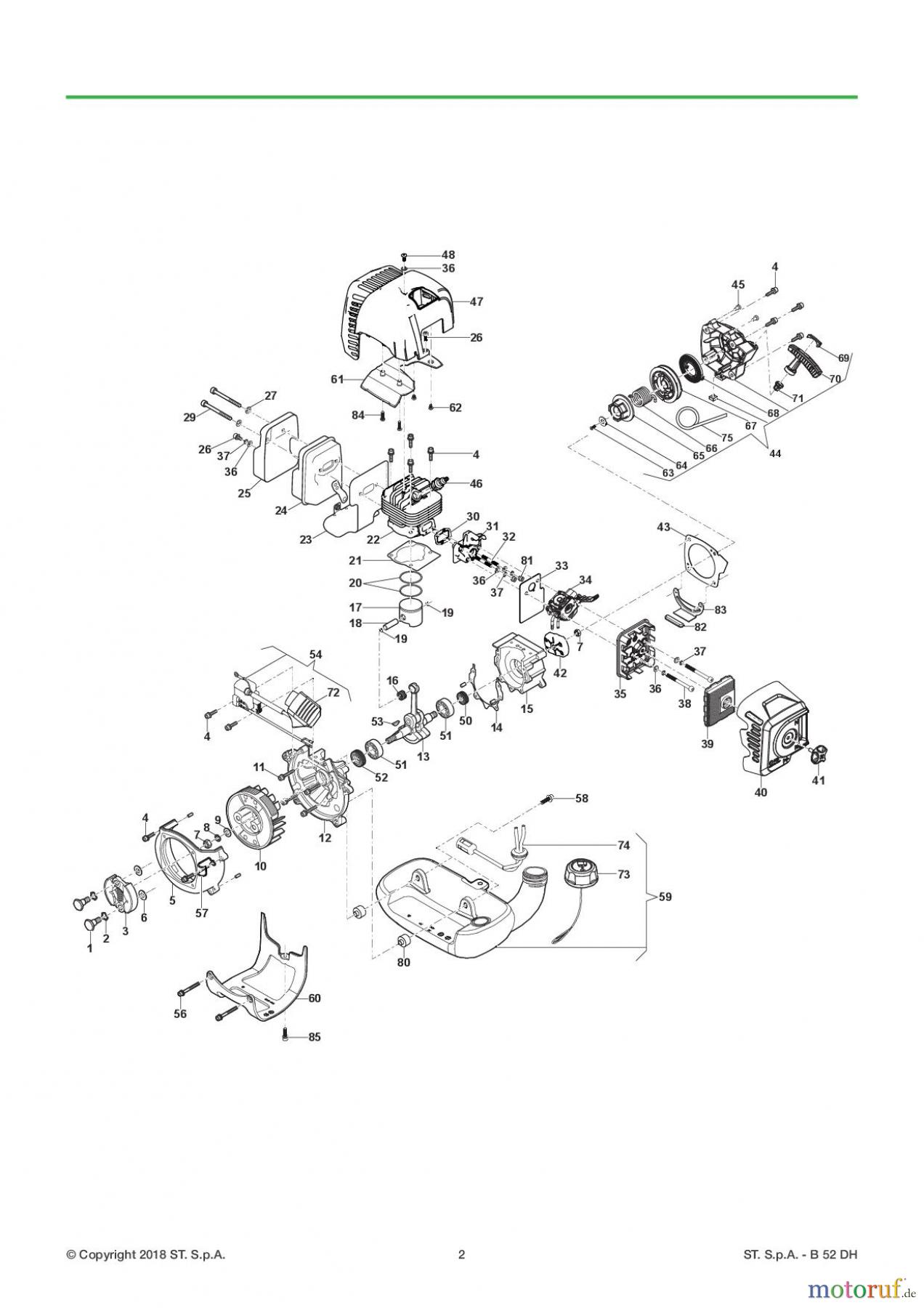  Global Garden Products GGP Motorsensen und Trimmer Benzin 2017 B 52 DH Engine