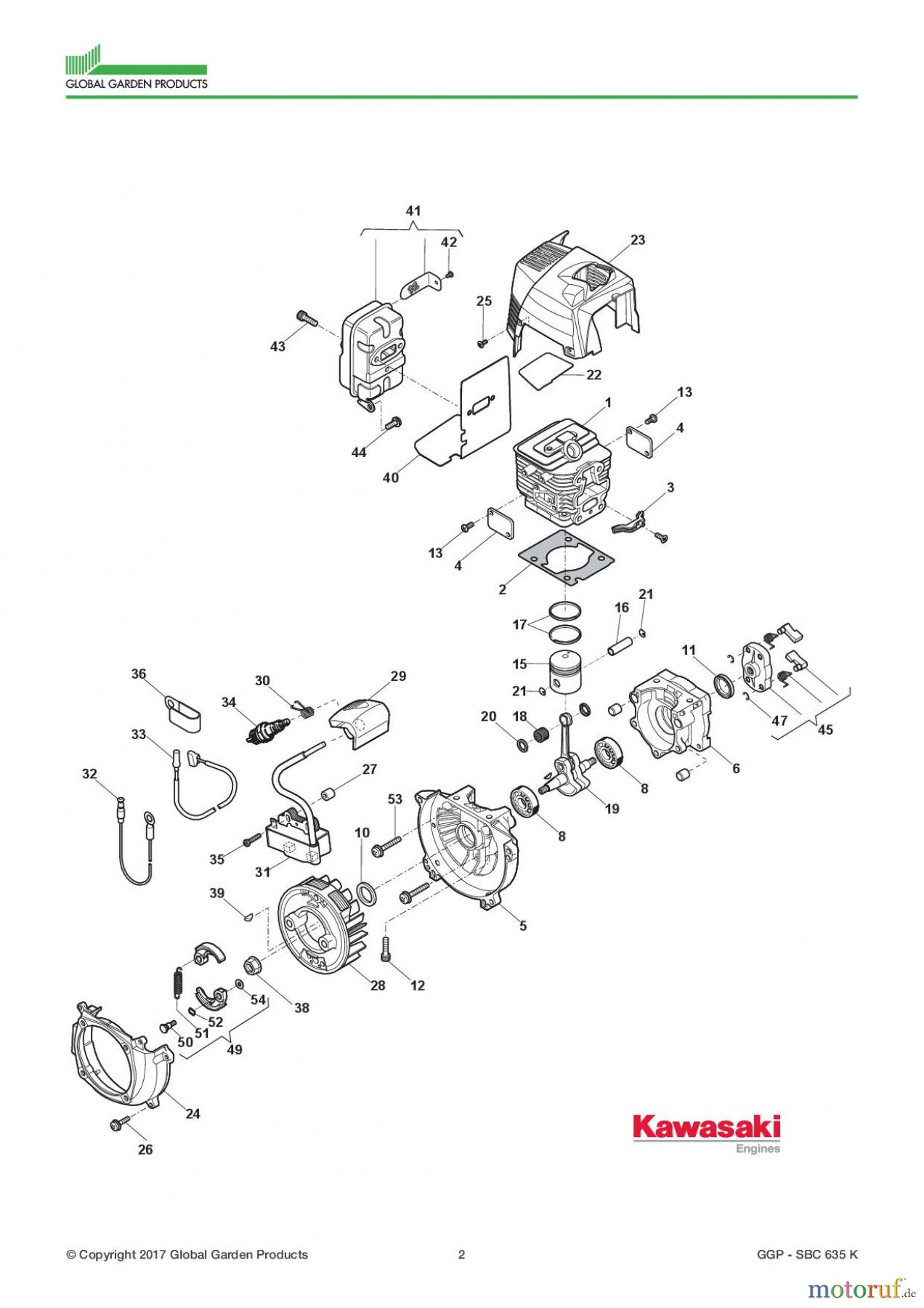  Global Garden Products GGP Motorsensen und Trimmer Benzin 2017 SBC 635 K Engine