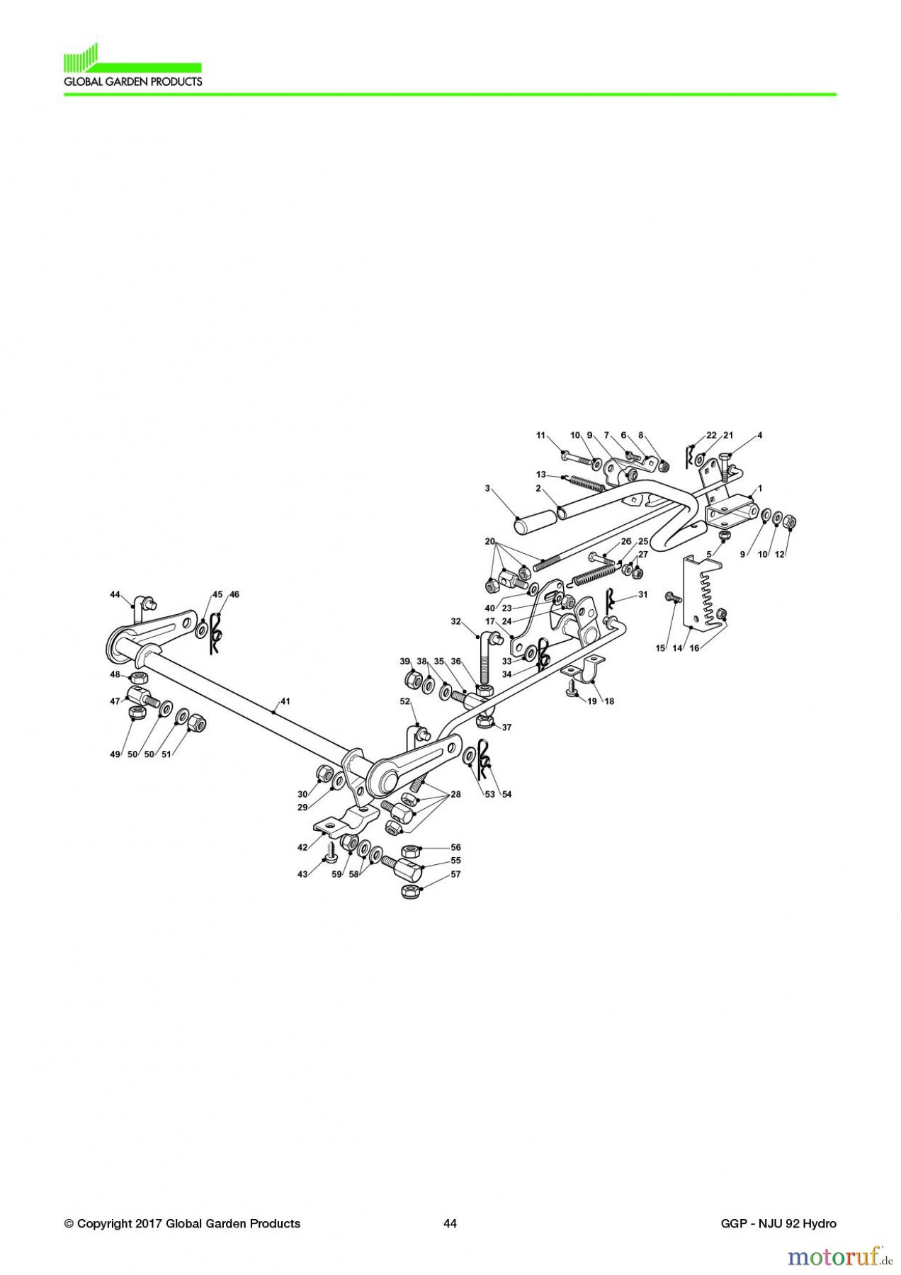  Global Garden Products GGP Aufsitzmäher Sammler Collecting 92cm 2017 NJU 92 Hydro Cutting Plate Lifting