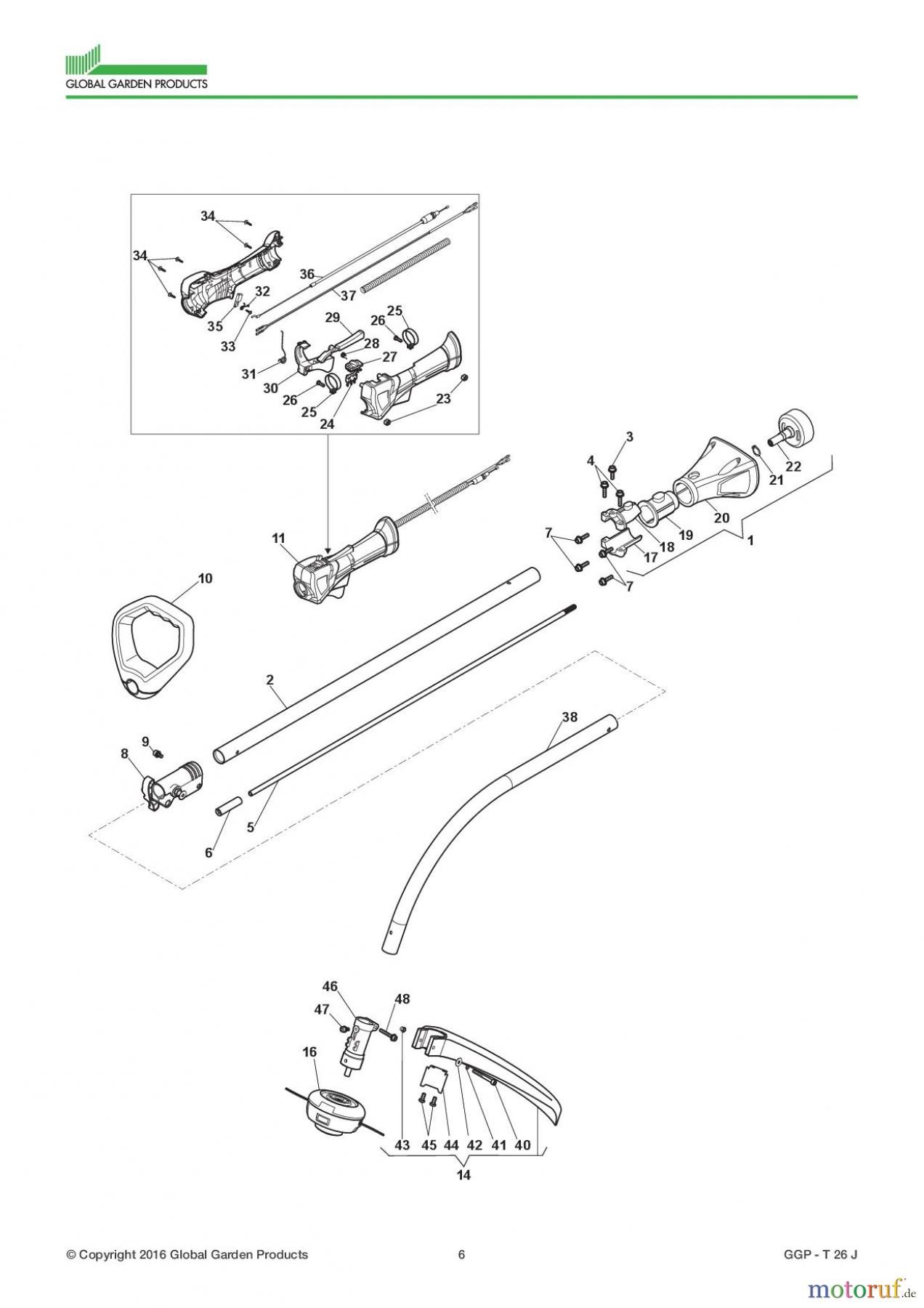  Global Garden Products GGP Motorsensen und Trimmer Benzin 2017 T 26 J Transmission