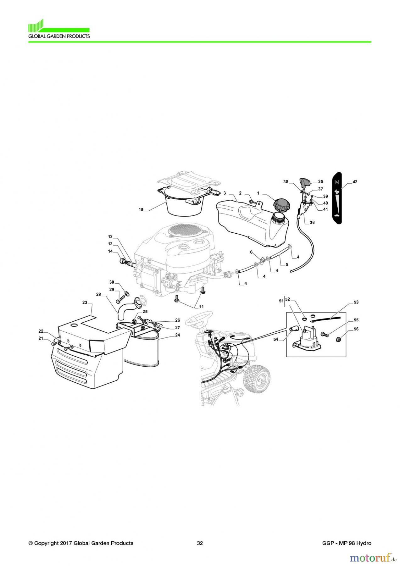  Global Garden Products GGP Aufsitzmäher Sammler Collecting 98cm 2017 MP 98 Hydro Engine - GGP