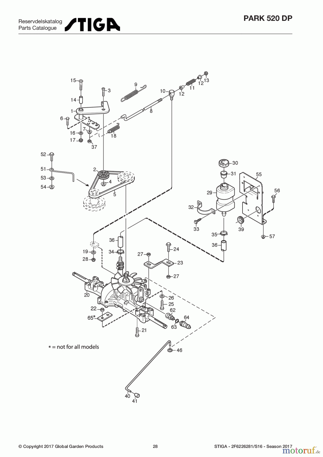  Stiga Frontmäher Baujahr 2017 Park Consumer High 2017 Park 520 DP 2F6226281/S16 - Season 2017 Transmission