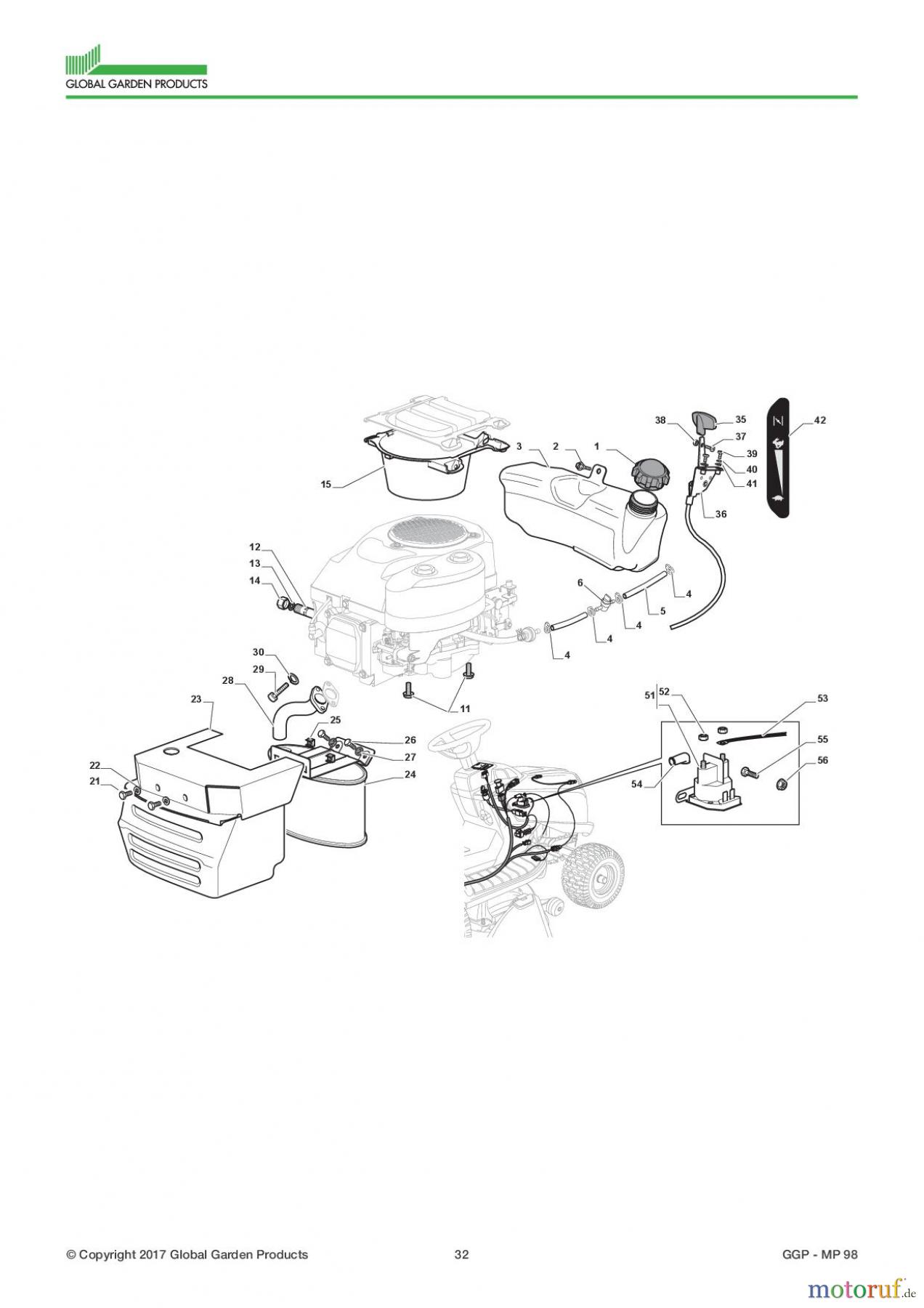  Global Garden Products GGP Aufsitzmäher Sammler Collecting 98cm 2017 MP 98 Engine - GGP