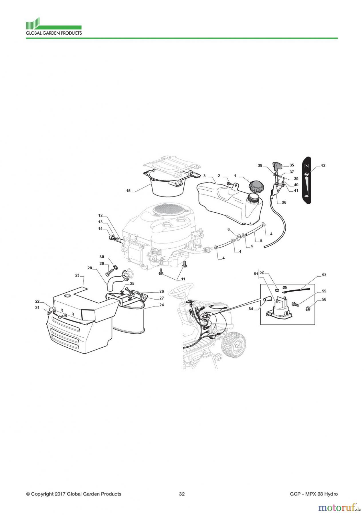  Global Garden Products GGP Aufsitzmäher Sammler Collecting 98cm 2017 MPX 98 Hydro Engine - GGP