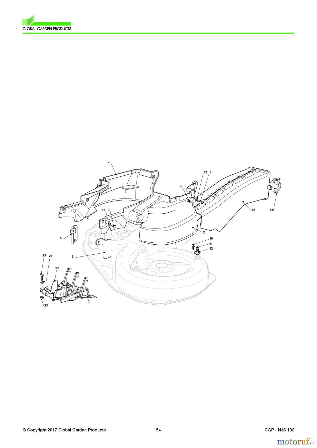  Global Garden Products GGP Aufsitzmäher Sammler Collecting 102-122cm 2017 NJS 102 Guards And Conveyor