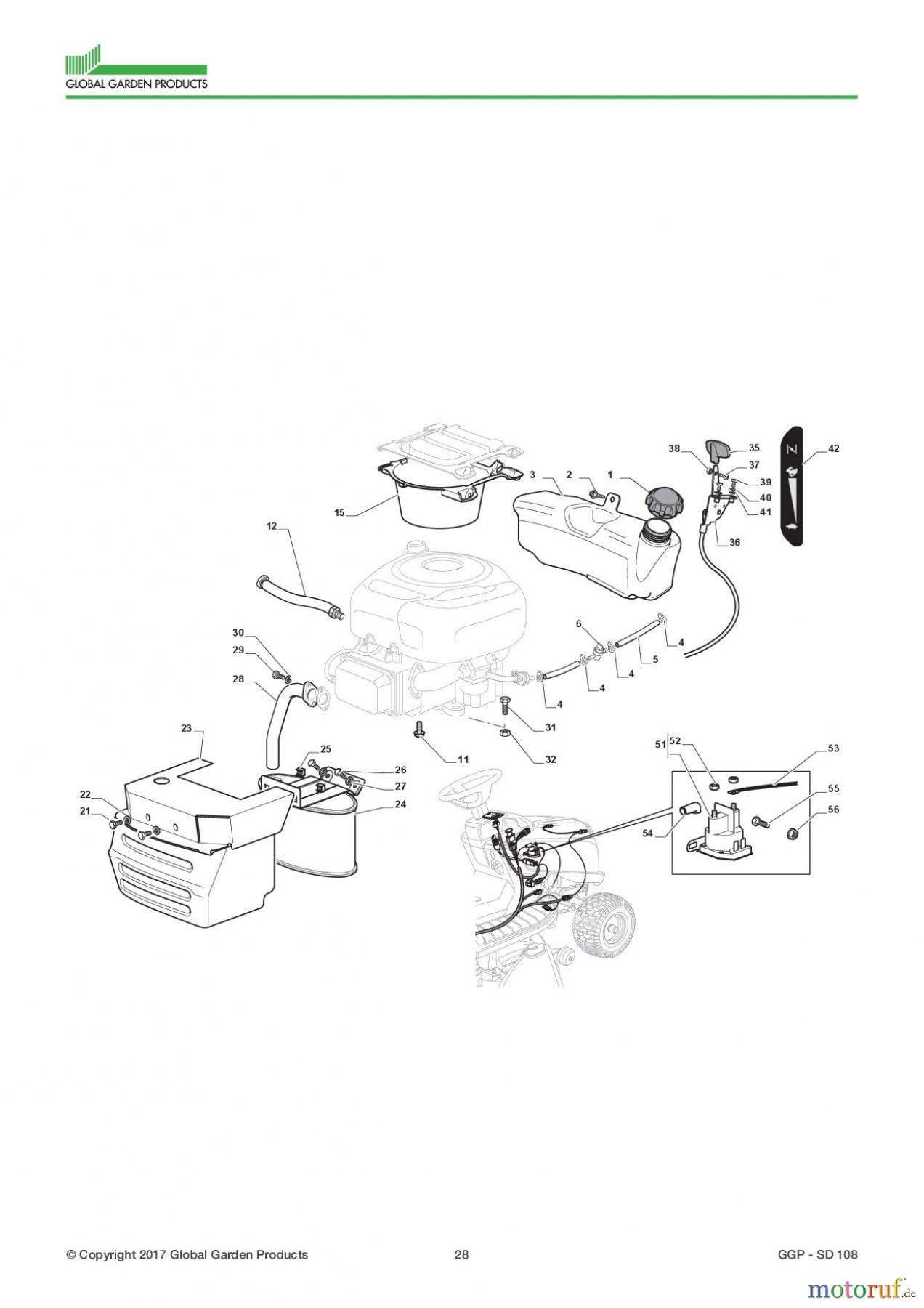  Global Garden Products GGP Aufsitzmäher Seitenauswurf 98-108cm 2017 SD 108 Engine - B&S 13,5 Hp