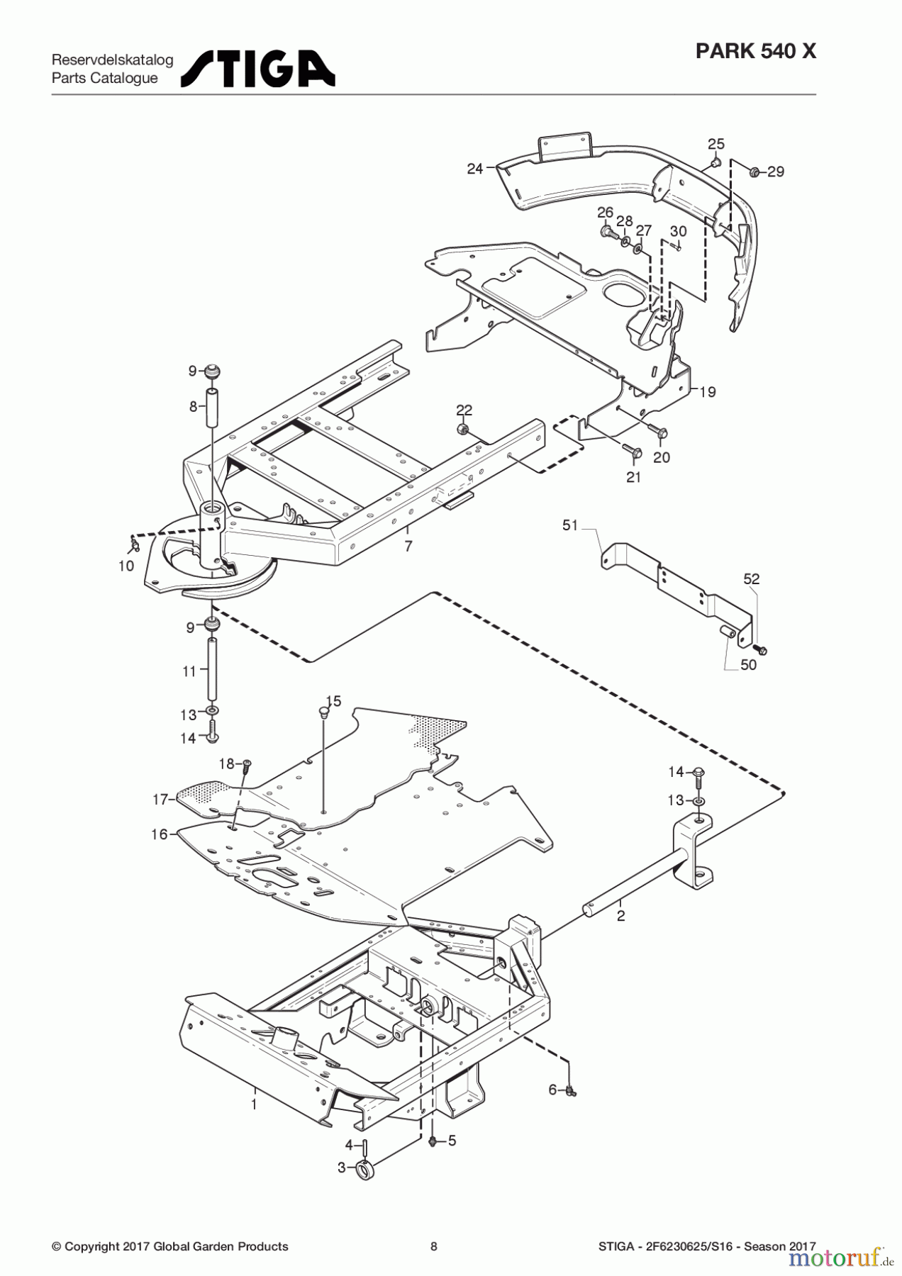  Stiga Frontmäher Baujahr 2017 Park Consumer High 2017 Park 540 X 2F6230625/S16 - Season 2017 Frame