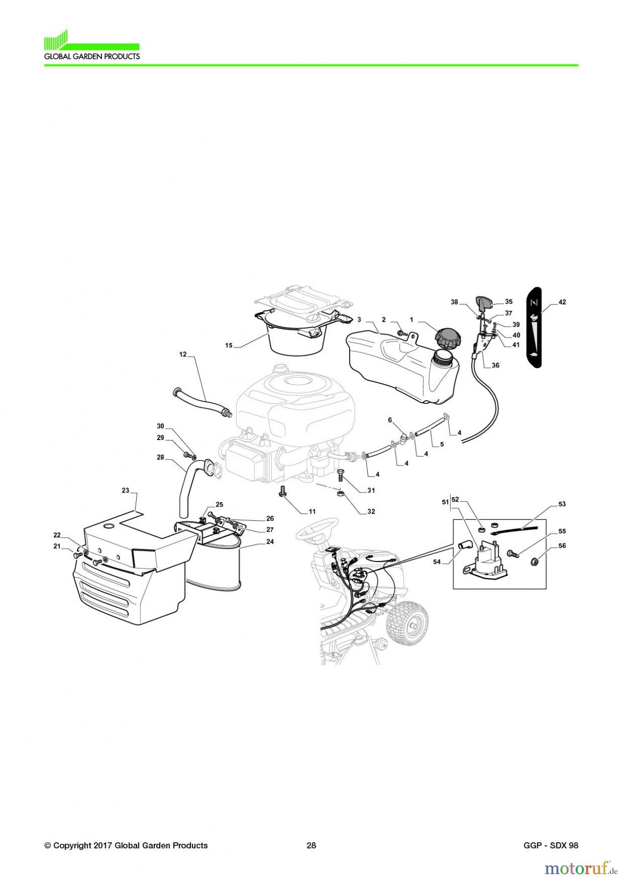  Global Garden Products GGP Aufsitzmäher Seitenauswurf 98-108cm 2017 SDX 98 Engine - B&S 13,5 Hp