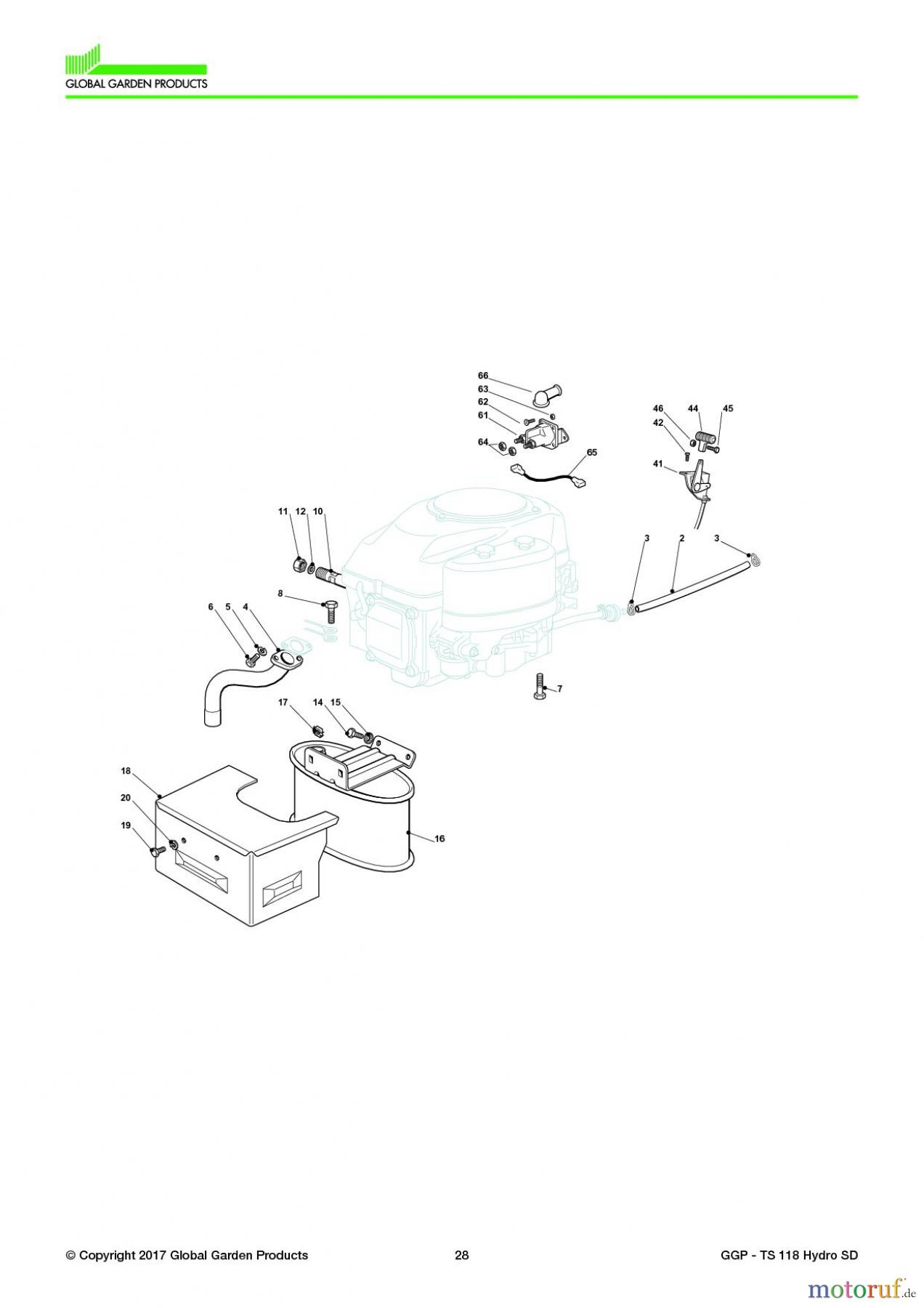  Global Garden Products GGP Aufsitzmäher Seitenauswurf 108-118cm 2017 TS 118 Hydro SD Engine - GGP