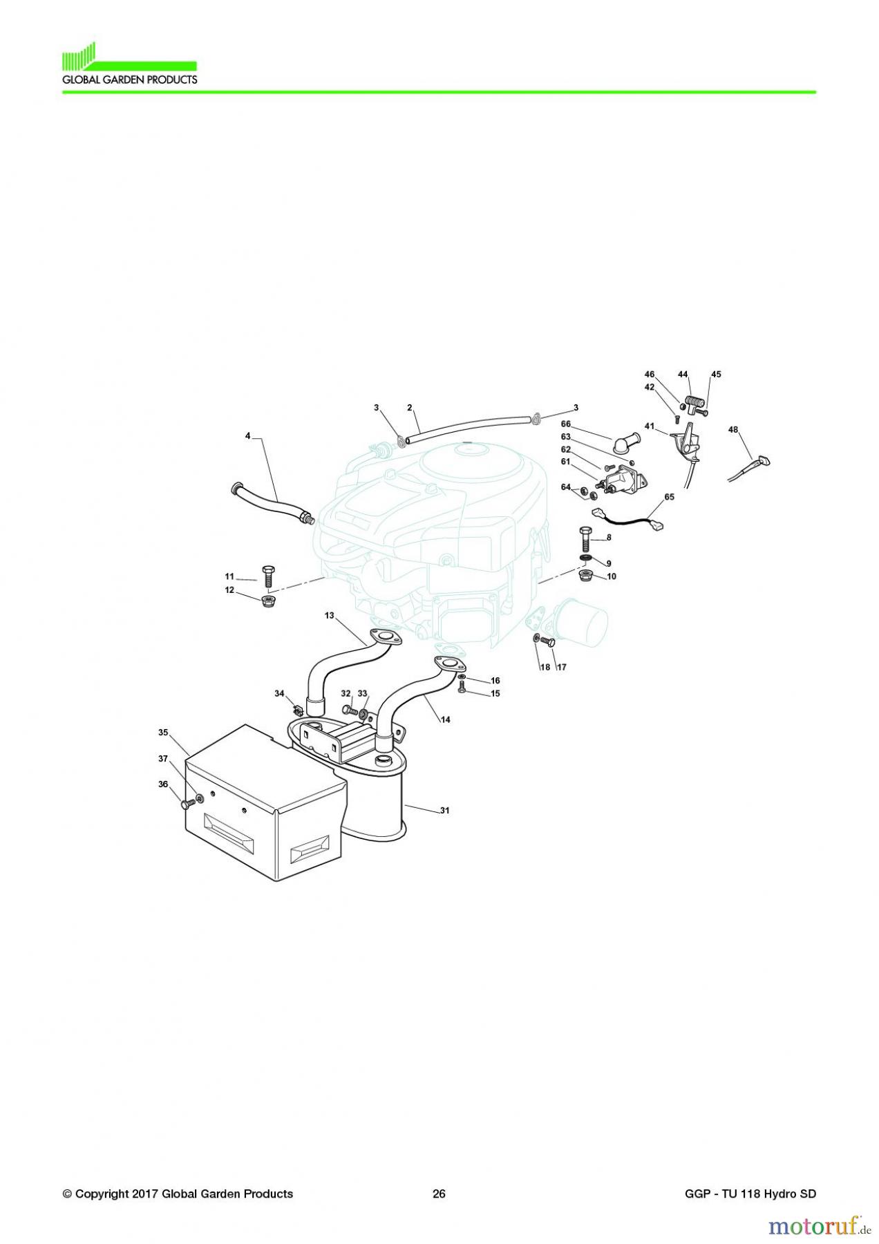  Global Garden Products GGP Aufsitzmäher Seitenauswurf 108-118cm 2017 TU 118 Hydro SD Engine - B&S 20-24 Hp