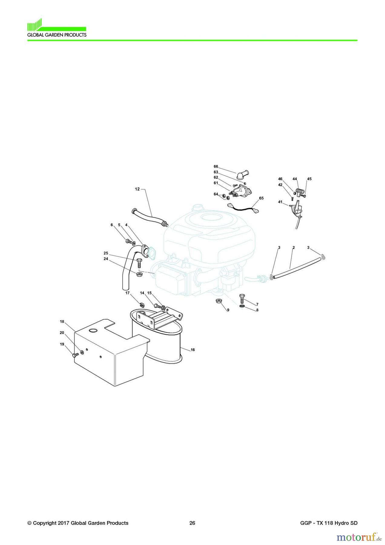  Global Garden Products GGP Aufsitzmäher Seitenauswurf 108-118cm 2017 TX 118 Hydro SD Engine - B&S 10.5 - 11.5 - 12.5 - 13.5 Hp