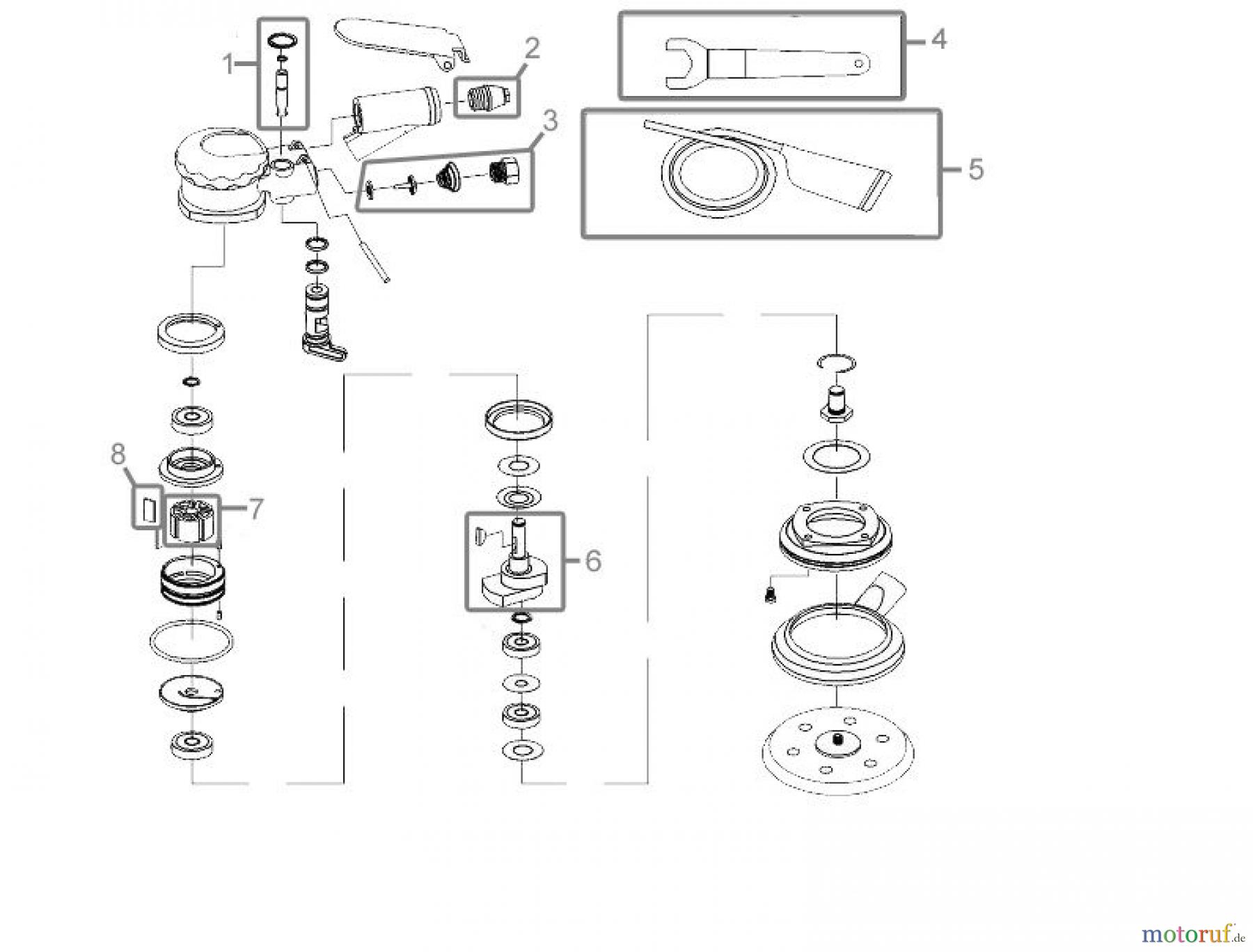  Güde Drucklufttechnik Druckluftwerkzeuge Schleifer und Bohrer DL-EXZENTERSCHLEIFER 150 PRO - 75170 FSL75170-01