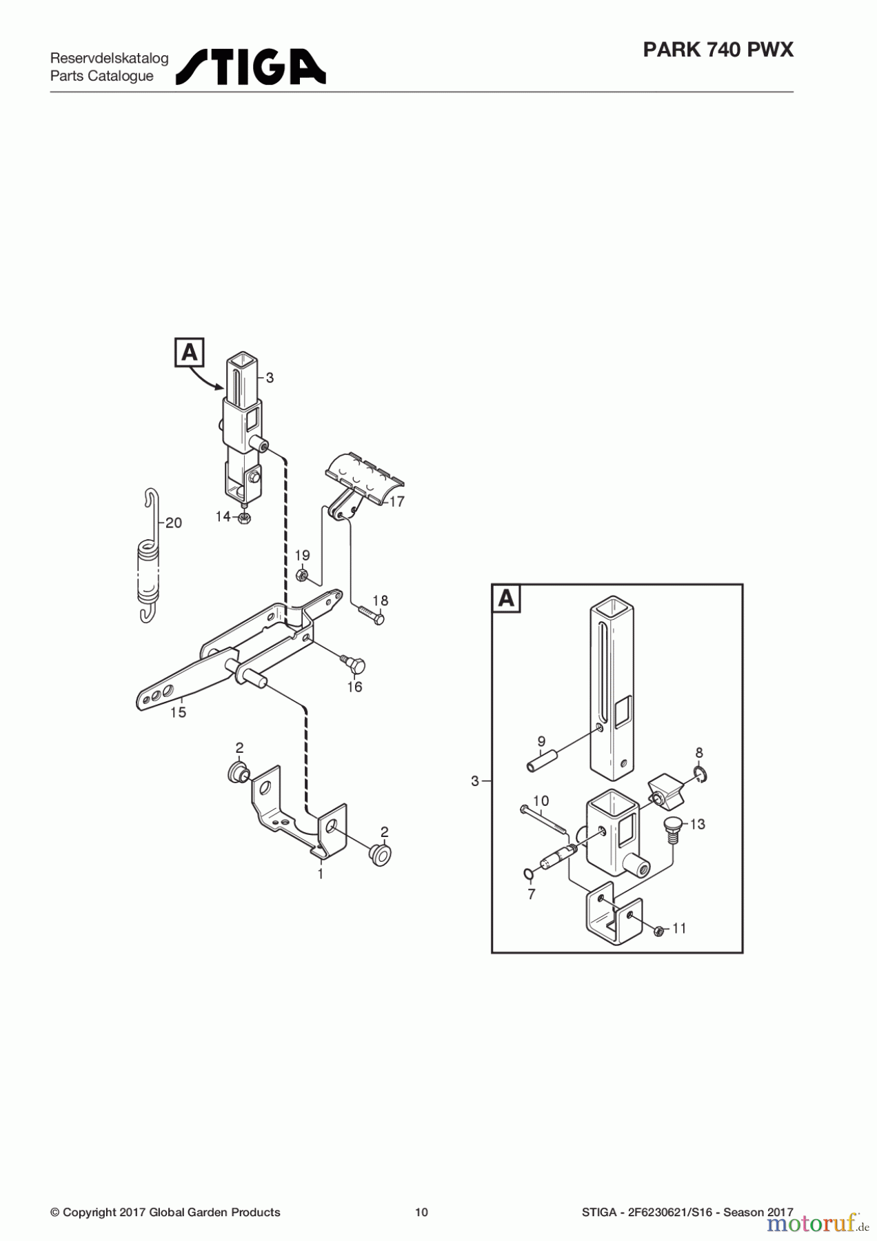  Stiga Frontmäher Baujahr 2017 Park Consumer High 2017 Park 740 PWX 2F6230621/S16 - Season 2017 Pedal lift