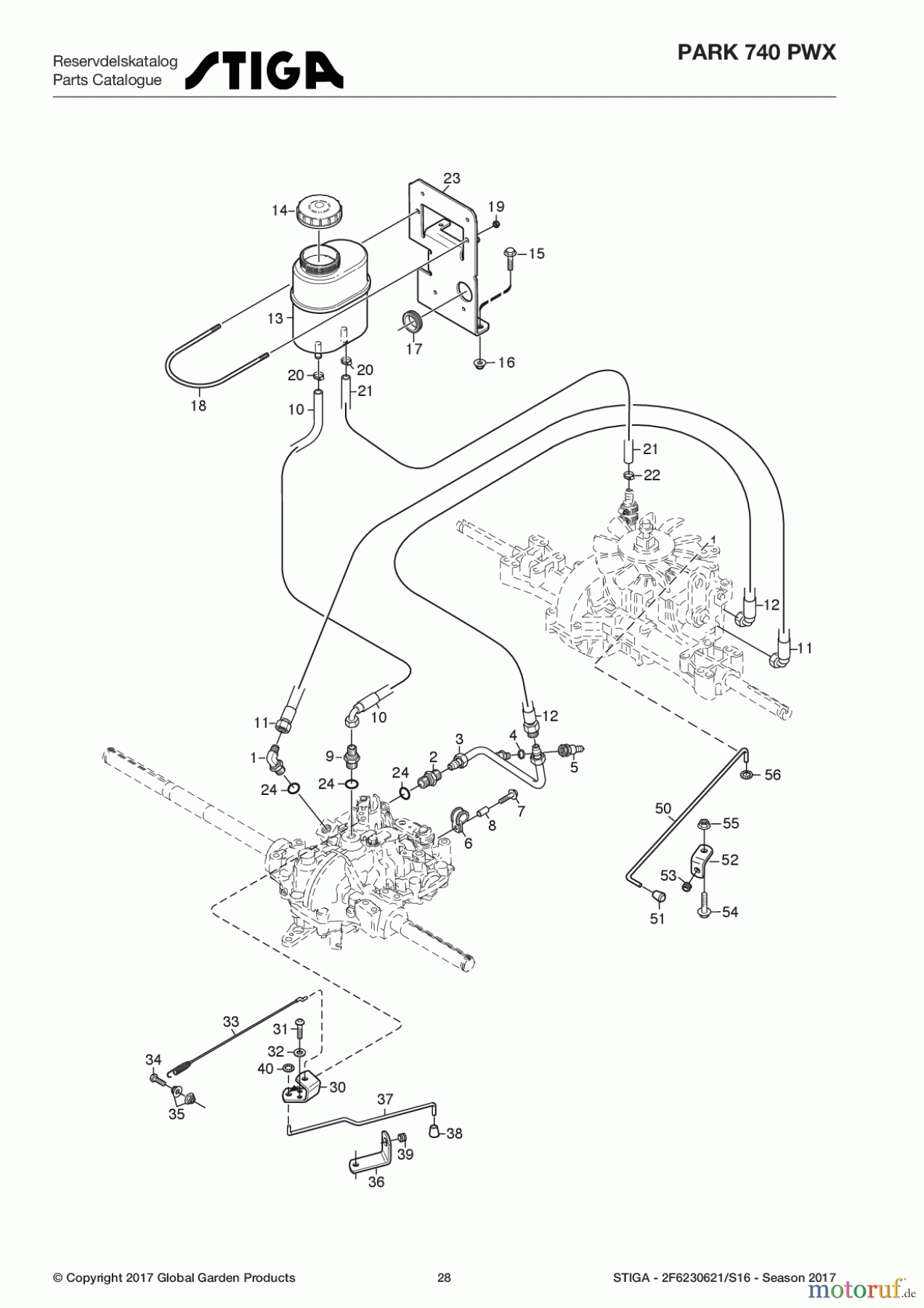  Stiga Frontmäher Grundgerät Park Consumer High 2017 Park 740 PWX 2F6230621/S16 - Season 2017 Transmission