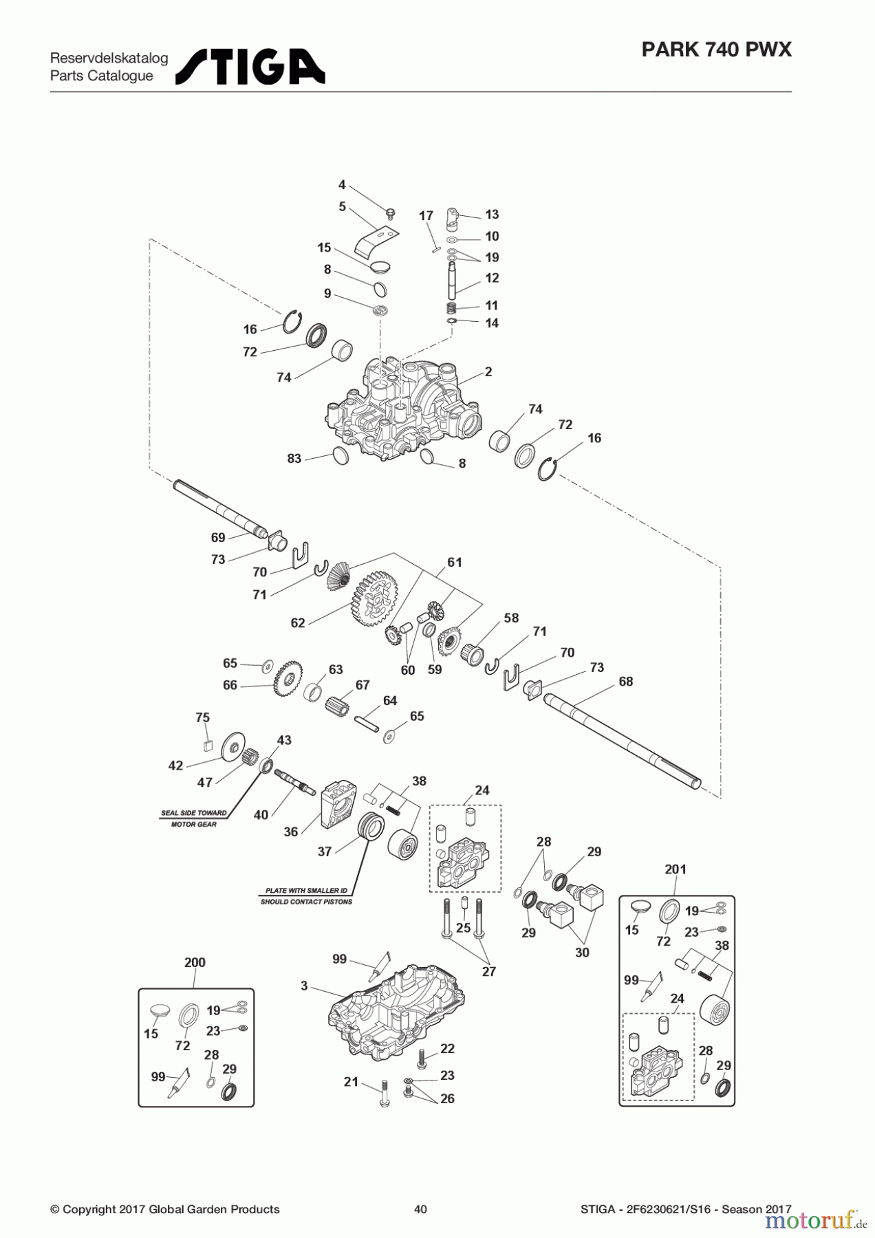  Stiga Frontmäher Baujahr 2017 Park Consumer High 2017 Park 740 PWX 2F6230621/S16 - Season 2017 Transmission