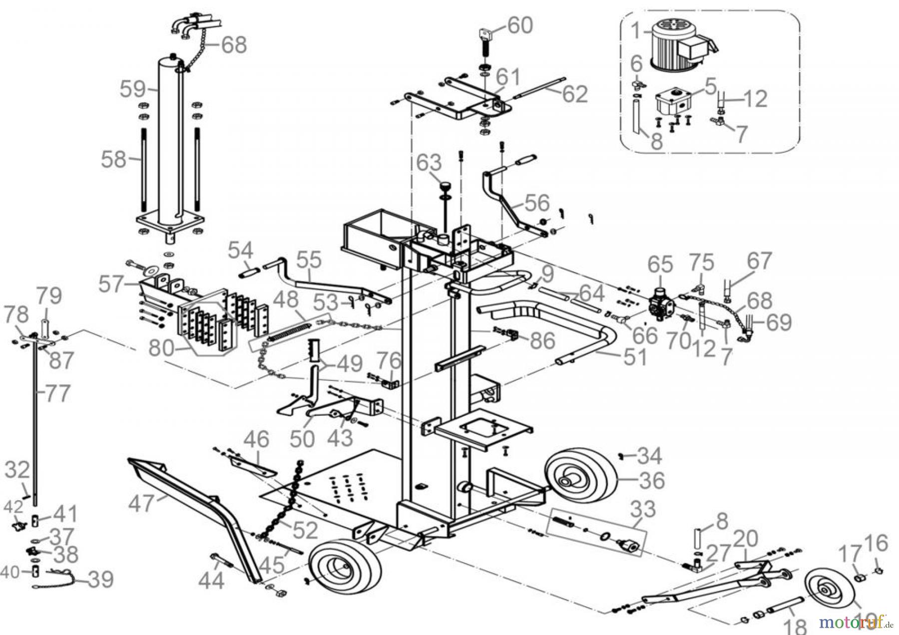  Güde Brennholzbearbeitung Holzspalter 8 bis 10 t Spaltdruck HOLZSPALTER GHS 1000/9TE - 02056 FSL02056-01