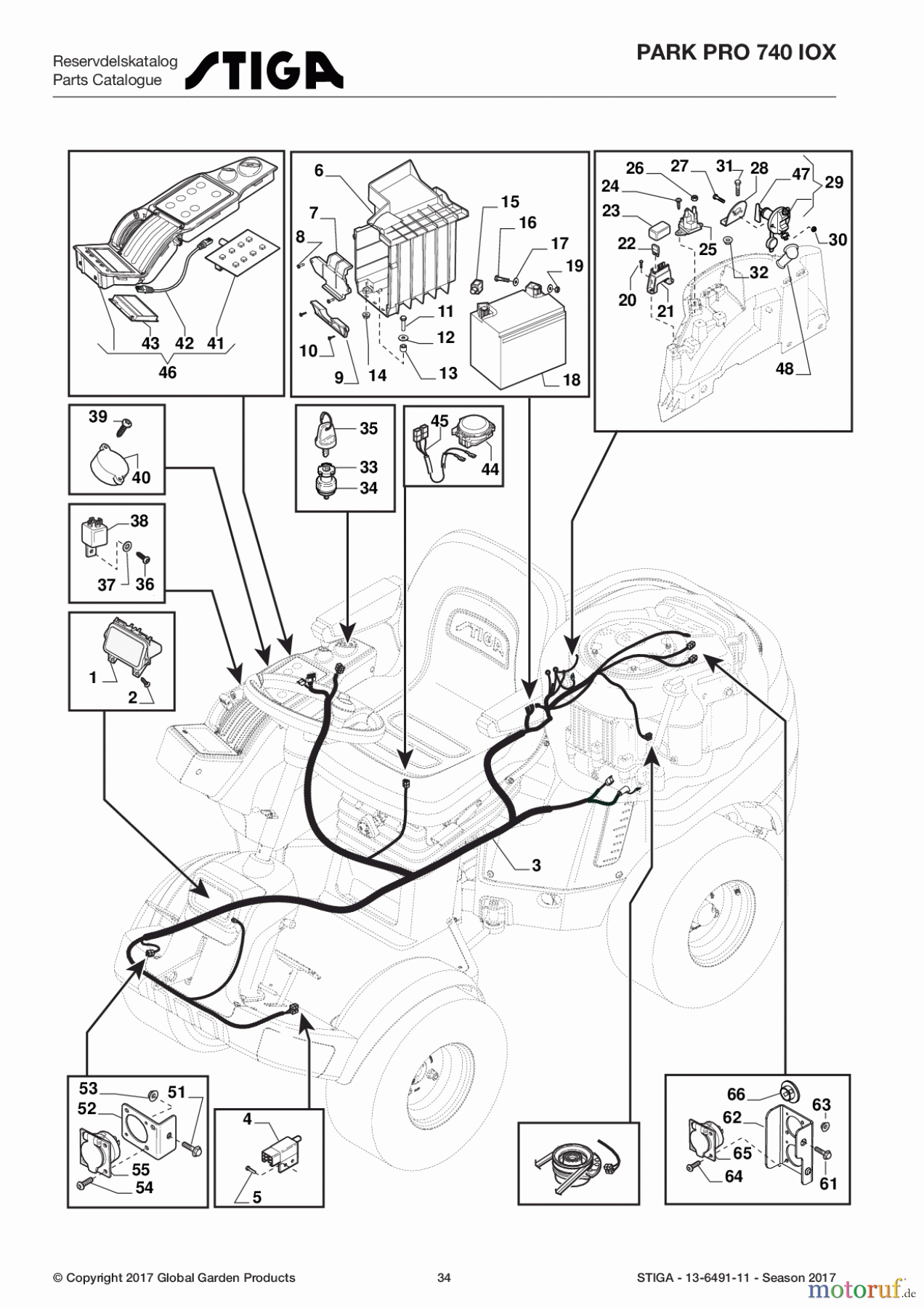  Stiga Frontmäher Grundgerät Park Pro 2017 Park Pro 740 IOX 13-6491-11 - Season 2017 Electric equipment