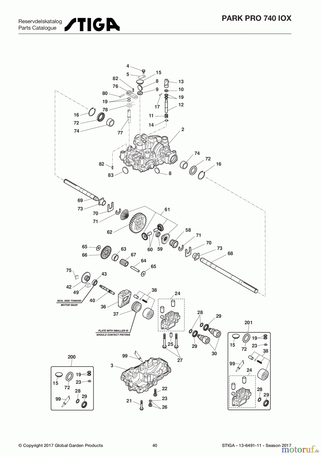  Stiga Frontmäher Grundgerät Park Pro 2017 Park Pro 740 IOX 13-6491-11 - Season 2017 Transmission
