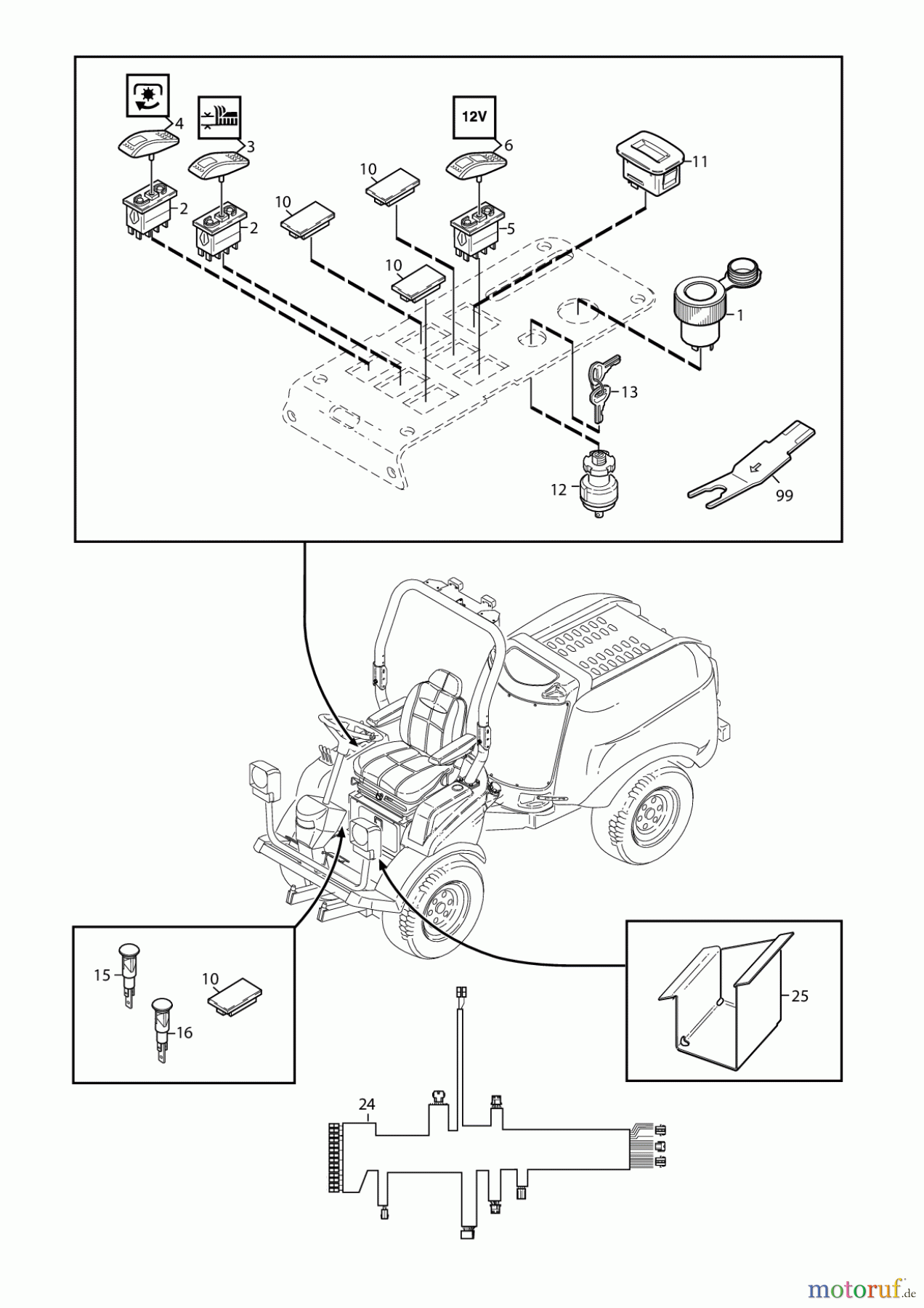  Stiga Frontmäher Baujahr 2017 Titan 2017 TITAN 540 D 13-7454-11 ELECTRICAL SYSTEM 1