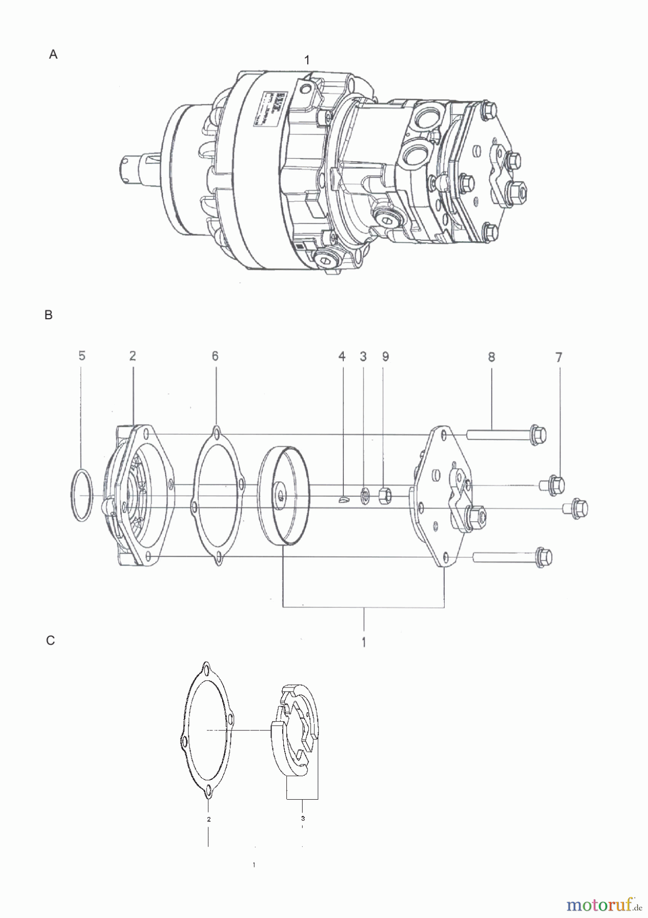  Stiga Frontmäher Grundgerät Titan 2017 TITAN 540 D 13-7454-11 KANZAKI WHEEL ENGINE KWM 13S-186C MOTOR ASSY-BRAKE