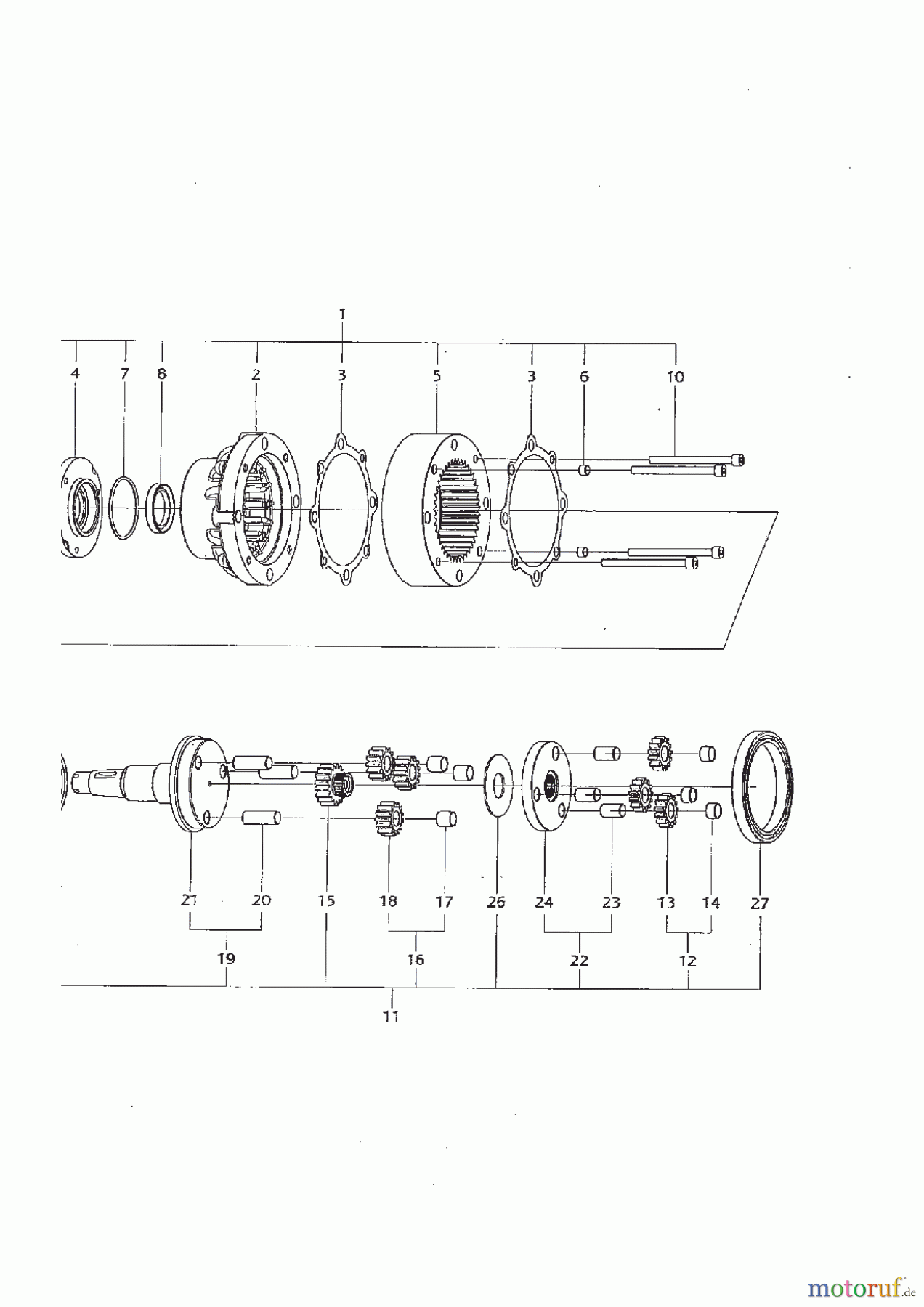  Stiga Frontmäher Baujahr 2017 Titan 2017 TITAN 540 D 13-7454-11 KANZAKI WHEEL ENGINE KWM 13S-186C AXLE ASSY