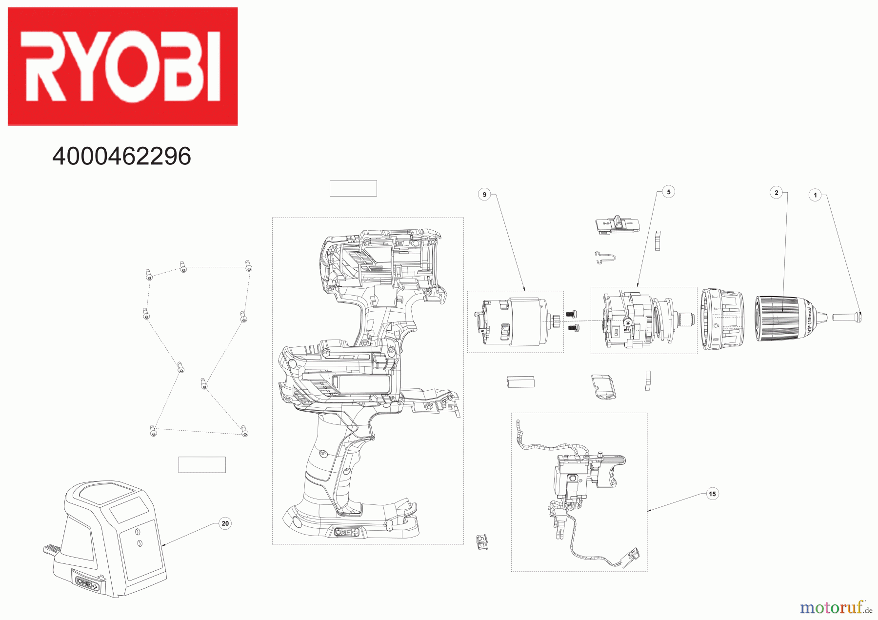  Ryobi (Schlag-)Bohrschrauber Akkuschrauber R18DD3-215S 18 V 2-Gang Akku-Bohrschrauber  R18DD3-215S 18 V 2-Gang Akku-Bohrschrauber