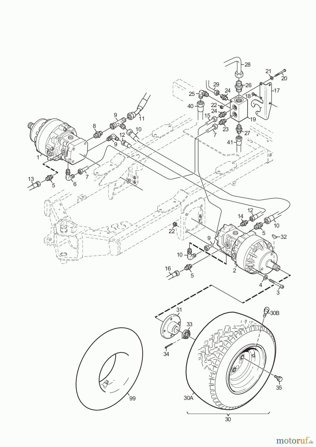  Stiga Frontmäher Grundgerät Titan 2017 TITAN 740 D 13-7460-11 WHEEL ENGNINE-REAR