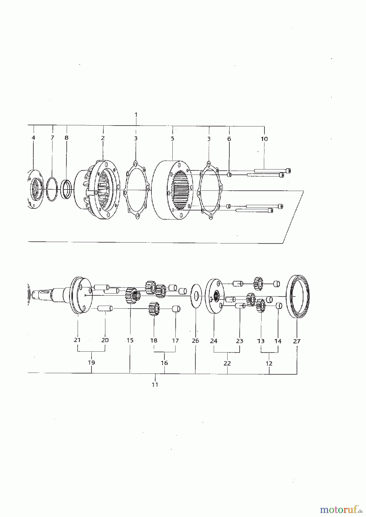  Stiga Frontmäher Grundgerät Titan 2017 TITAN 740 D 13-7460-11 KANZAKI WHEEL ENGINE KWM 13S-186H AXLE ASSY