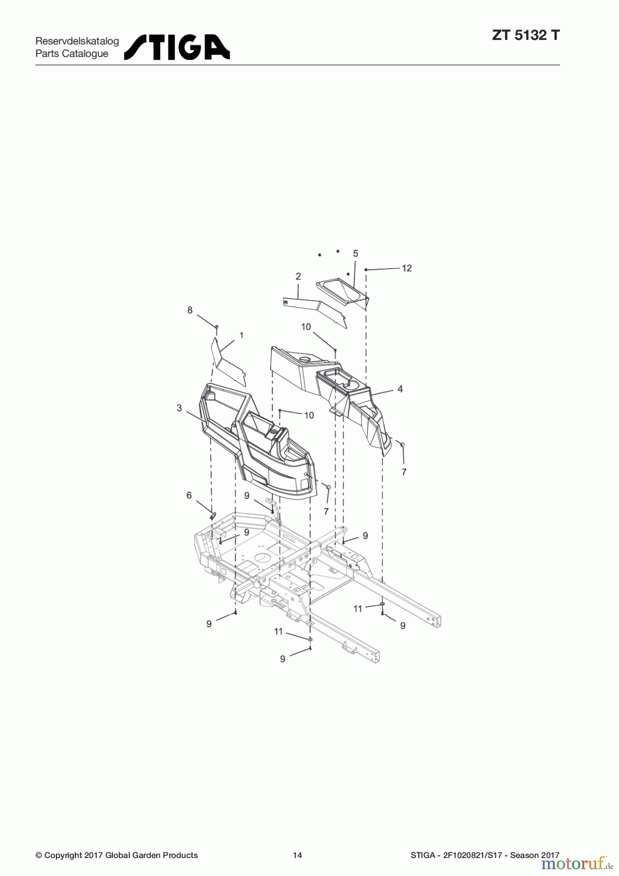  Stiga Frontmäher Zero Turn Mowers 2017 ZT 5132 T 2F1020821/S17 - Season 2017 Fenders