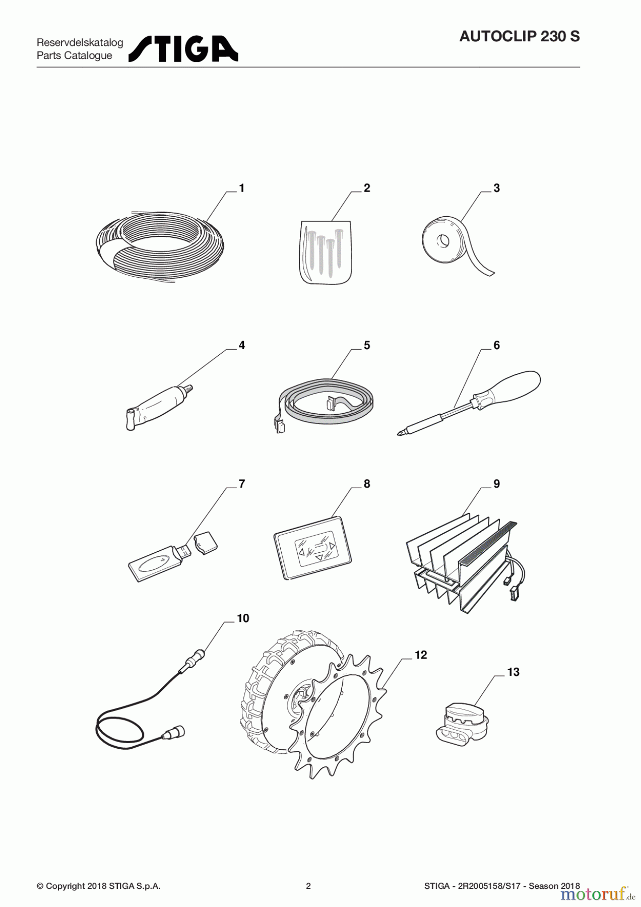 Stiga Mähroboter Baujahr 2017 Autoclip 200 2017 Autoclip 230 S 2R2005158/S17 - Season 2018 Accessories