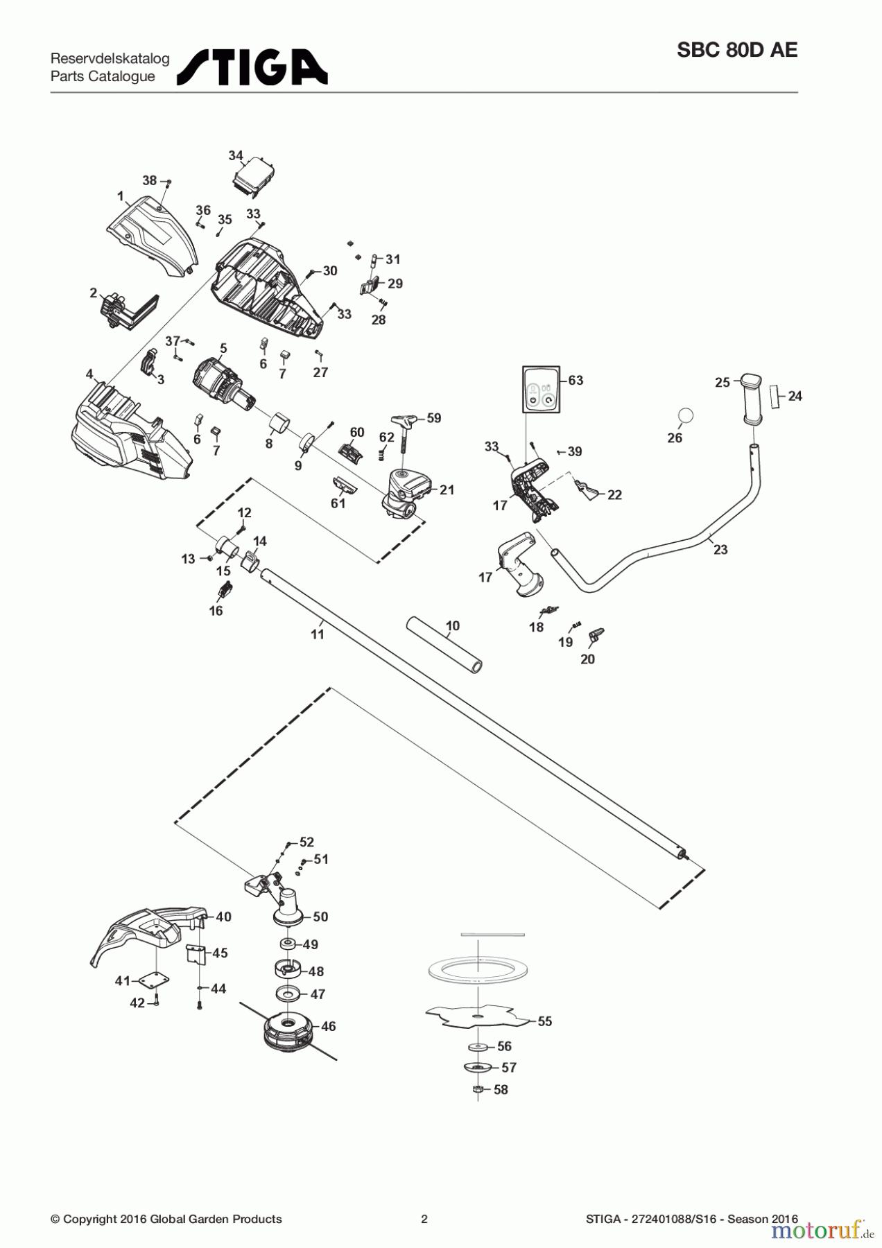  Stiga Motorsensen, Trimmer Akku Baujahr 2017 SBC 80D AE 272401088/S16 - Season 2017 Brushcutter Battery