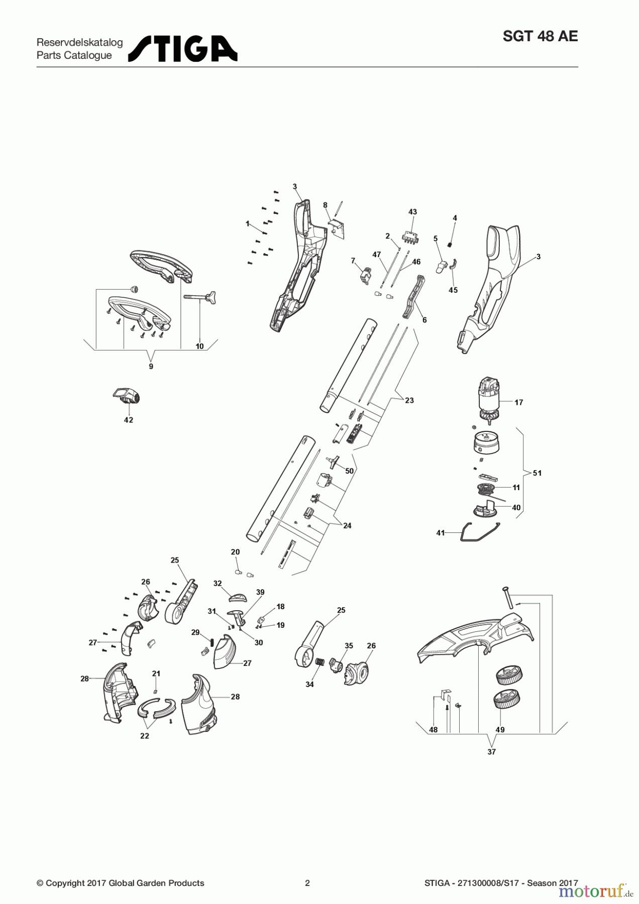  Stiga Motorsensen, Trimmer Baujahr 2017 Akku Baujahr 2017 SGT 48 AE 271300008/S17 - Season 2017 Brushcutter Battery