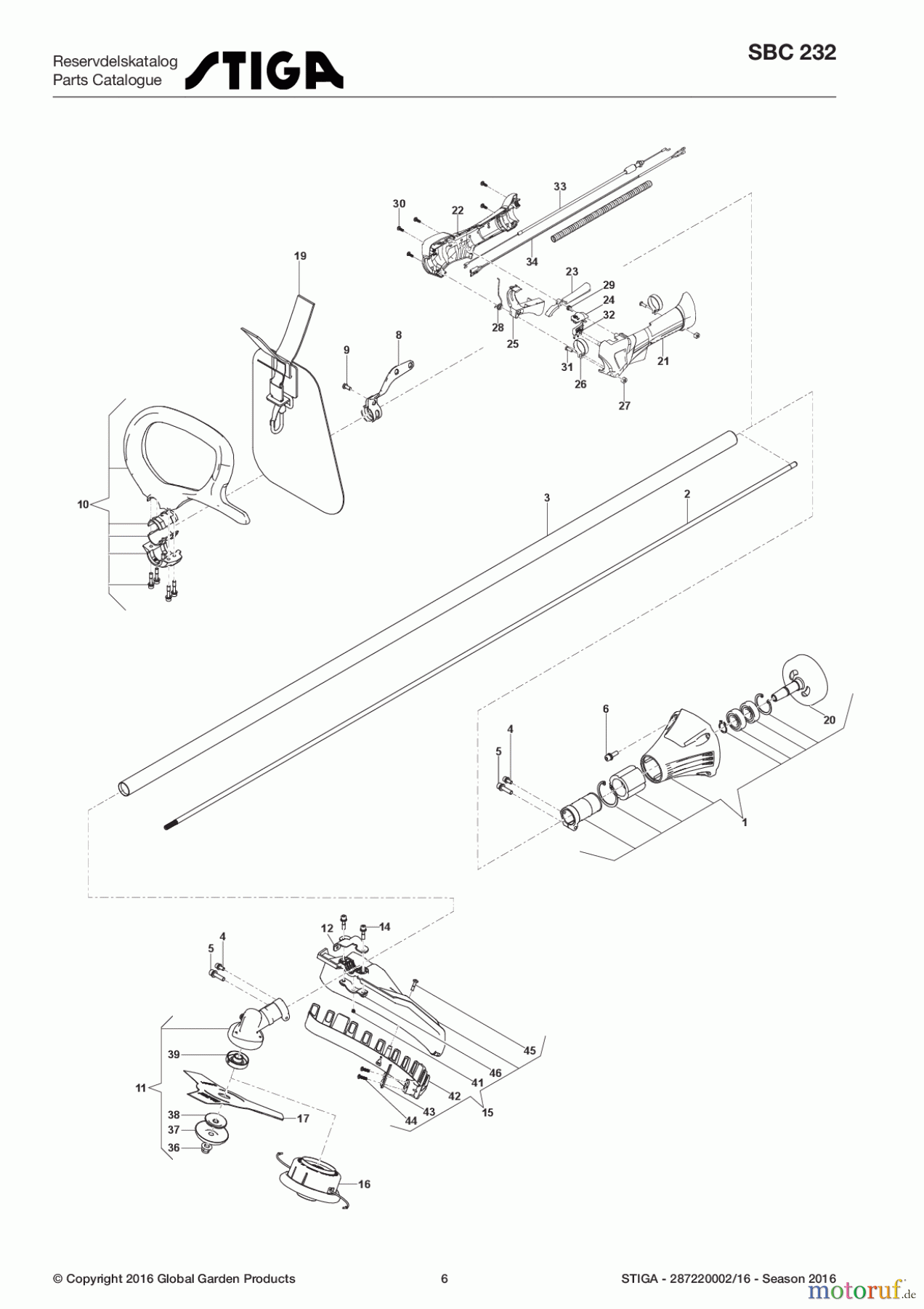  Stiga Motorsensen, Trimmer Baujahr 2017 Benzin 2017 SBC 232 287220002/16 - Season 2017 Transmission