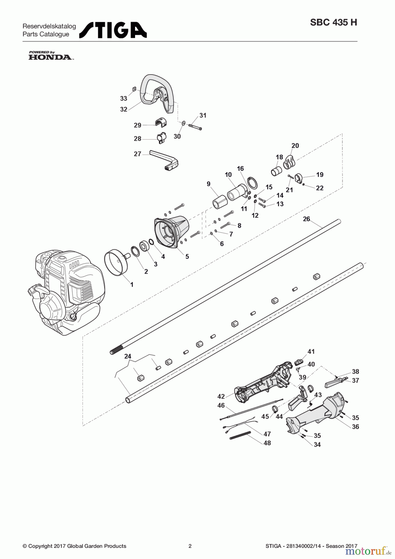  Stiga Motorsensen, Trimmer Baujahr 2017 Benzin 2017 SBC 435 H 281340002/14 - Season 2017 Transmission